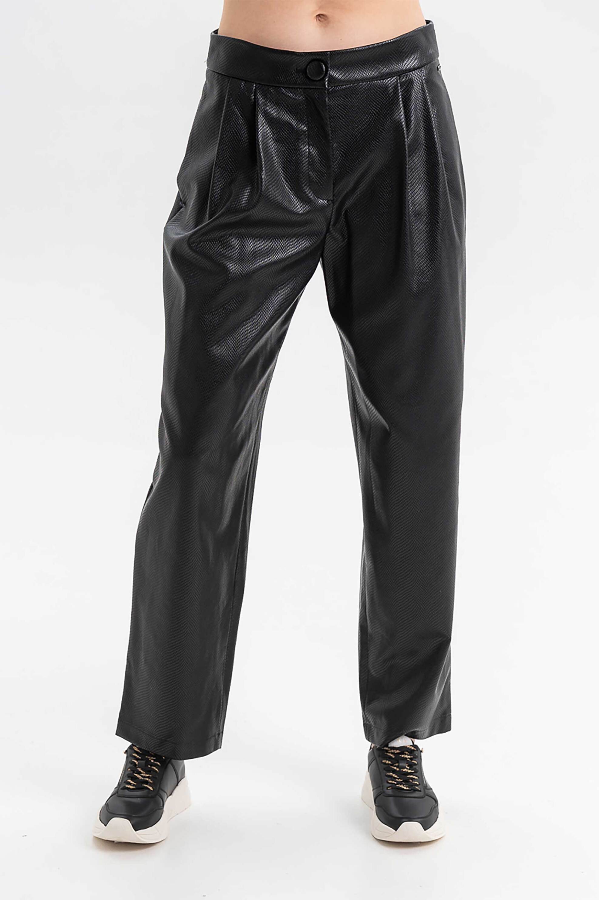 Armani Exchange γυναικείο παντελόνι faux δέρμα - XW001275AF16199 Μαύρο