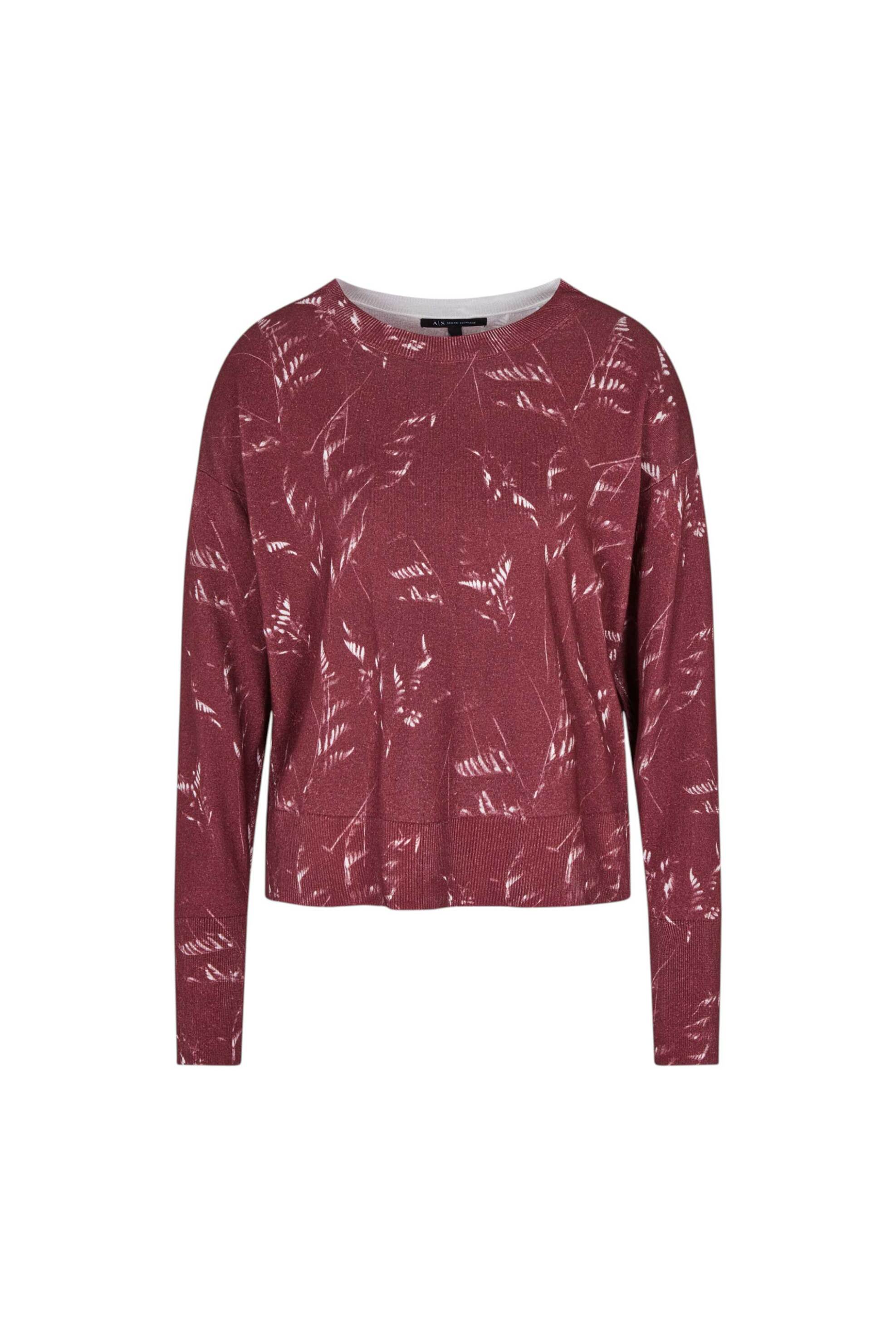 Armani Exchange γυναικεία μπλούζα με floral print - XW000765AF16554 Μπορντό