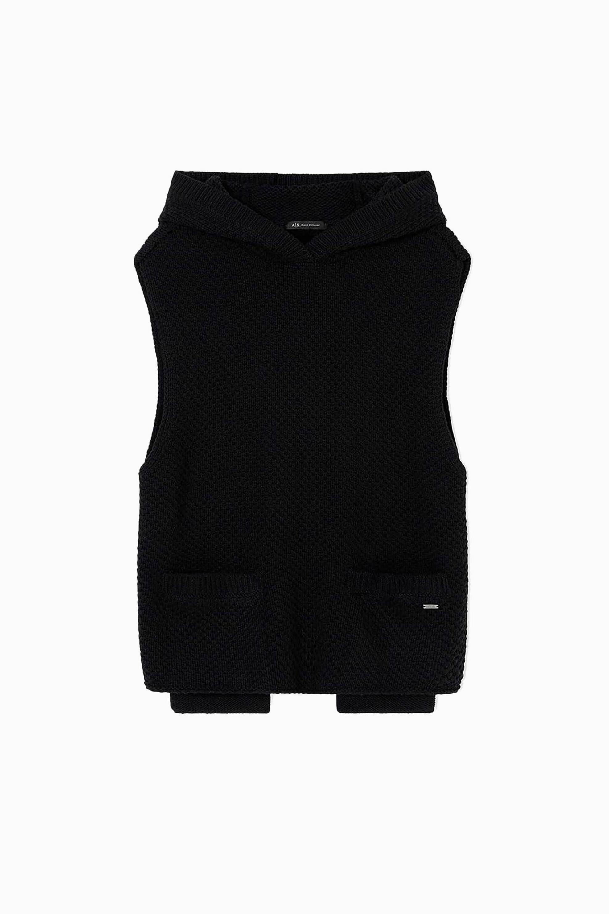 ARMANI EXCHANGE Armani Exchange γυναικείο αμάνικο τοπ με κουκούλα - XW001161AF16604 Μαύρο