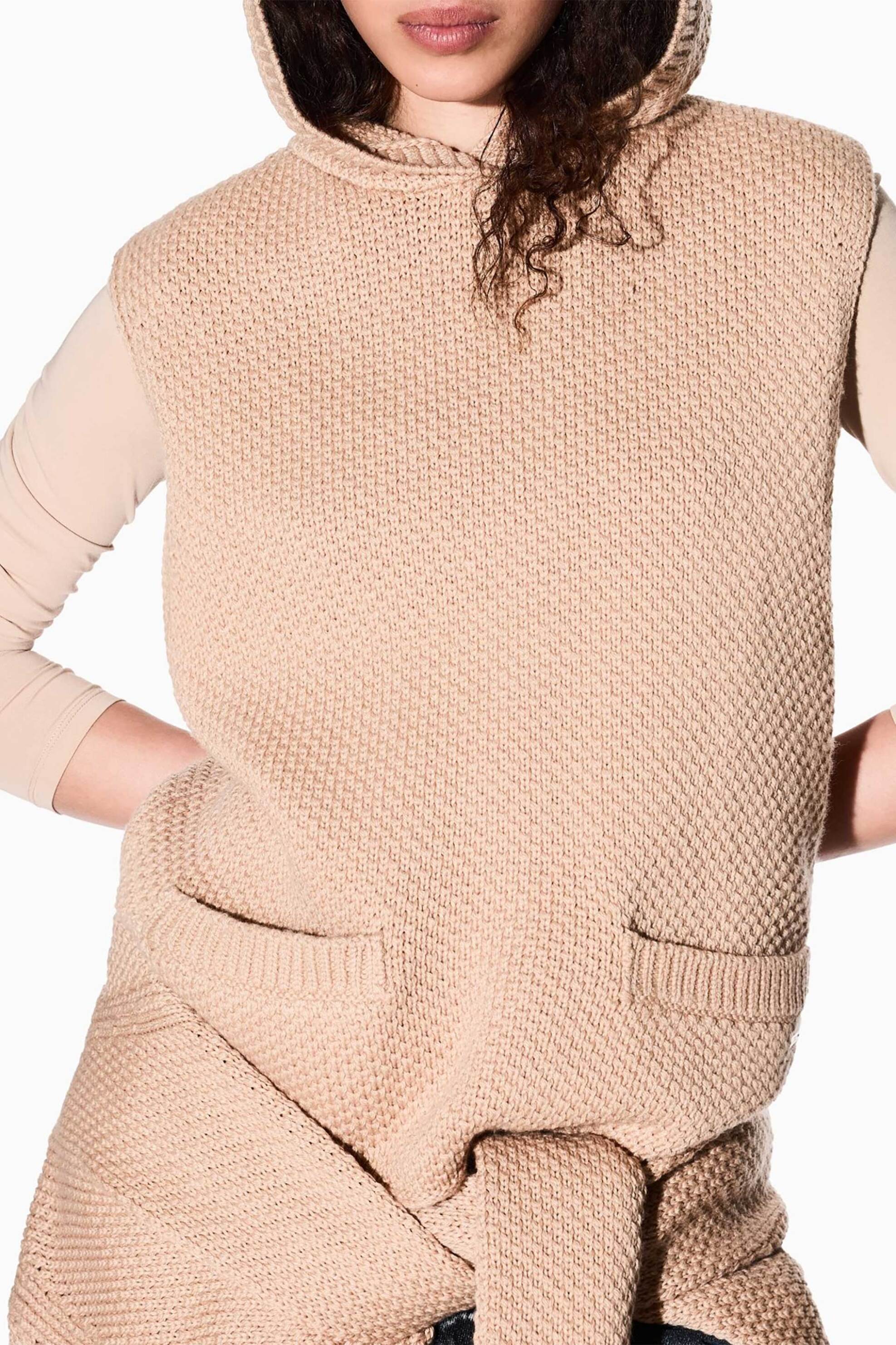 ARMANI EXCHANGE Armani Exchange γυναικείο αμάνικο τοπ με κουκούλα - XW001161AF16604 Μπεζ - 2