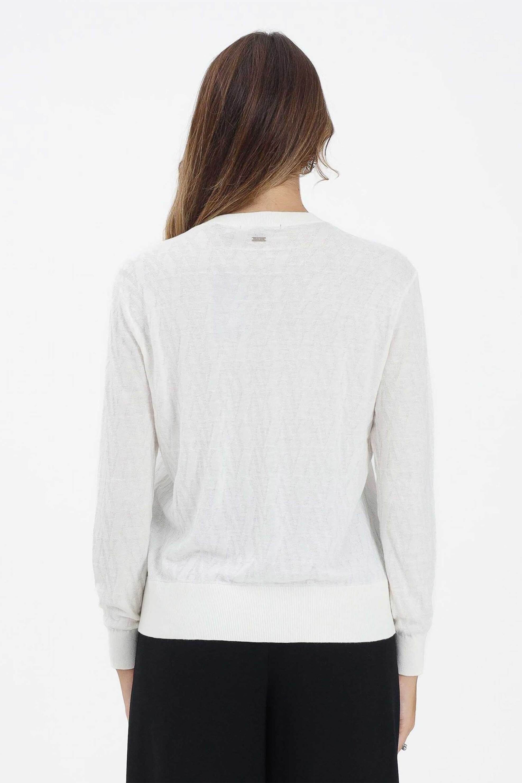 Armani Exchange γυναικεία πλεκτή μπλούζα με ανάγλυφο σχέδιο - XW001317AF16619 Λευκό φωτογραφία