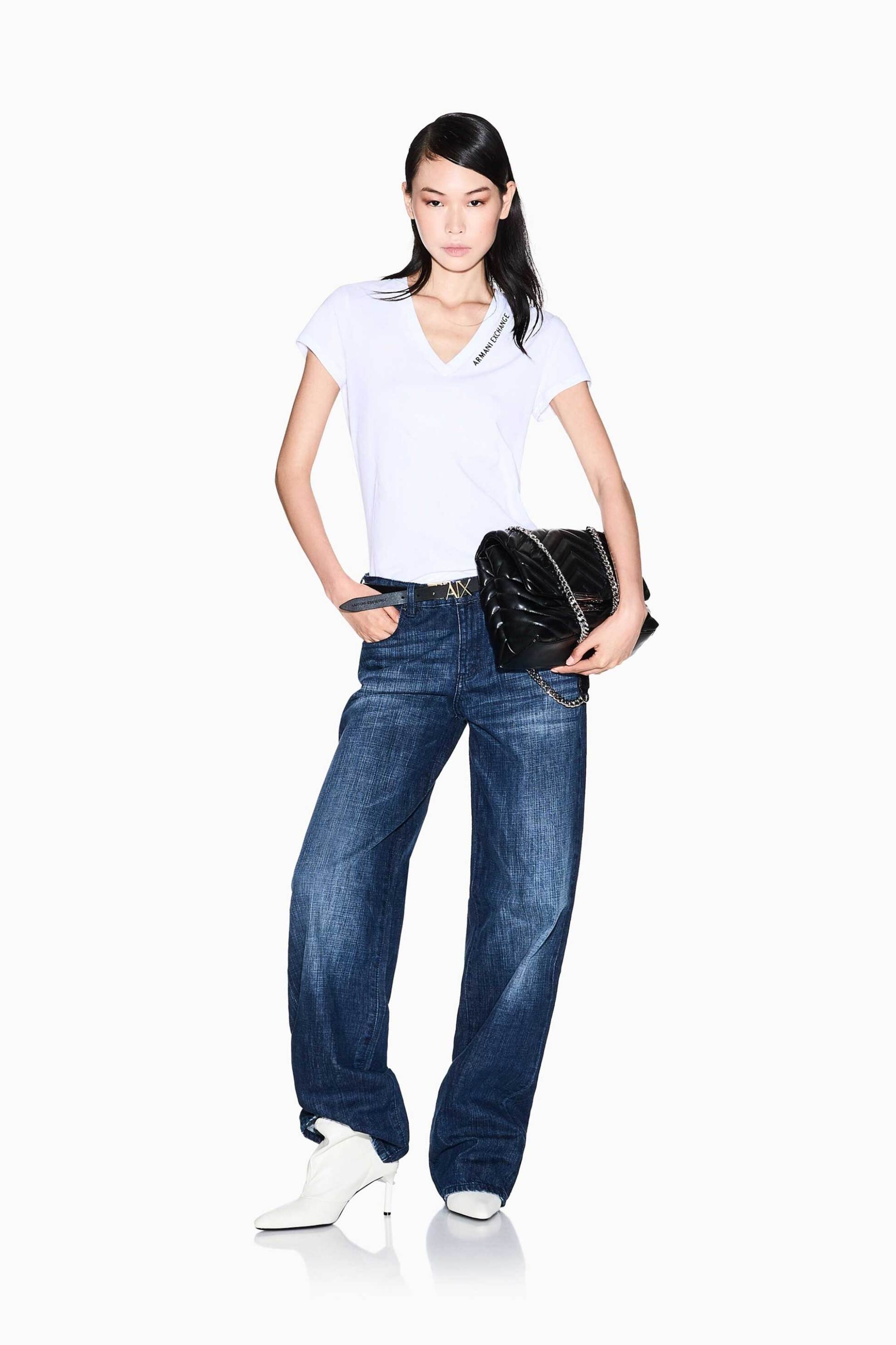 Armani Exchange γυναικείο τζιν παντελόνι Wide Leg - XW000056AF16081 Denim Blue