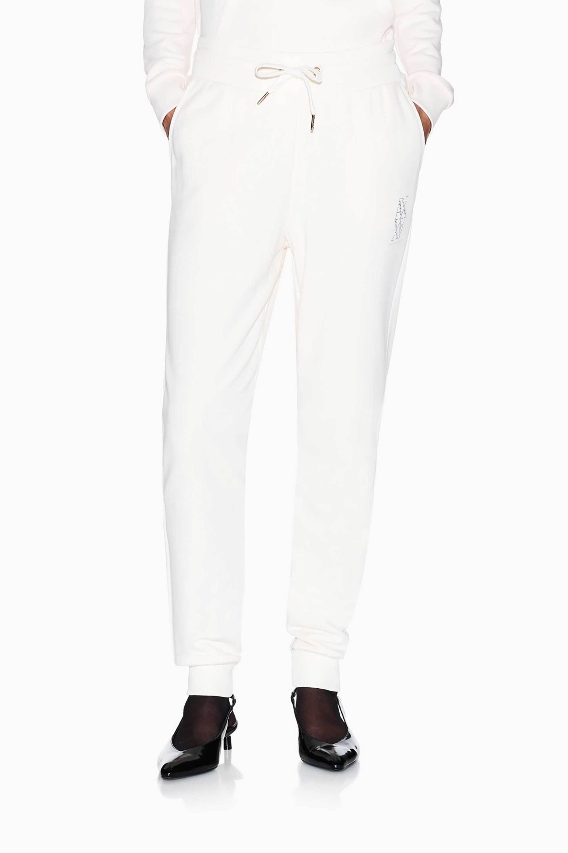 Armani Exchange γυναικείο παντελόνι φόρμας - XW000750AF14284 Εκρού φωτογραφία