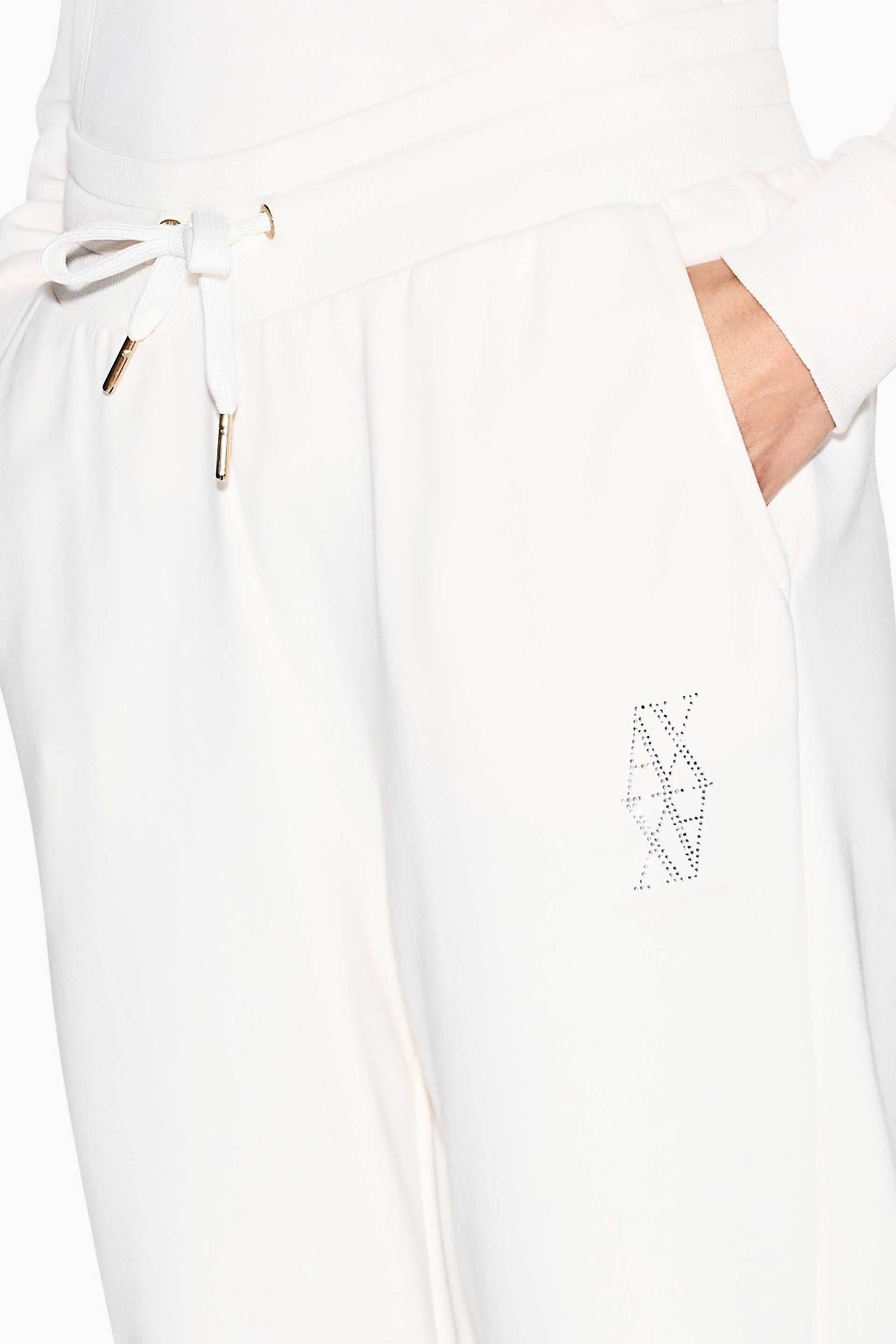 Armani Exchange γυναικείο παντελόνι φόρμας - XW000750AF14284 Εκρού φωτογραφία