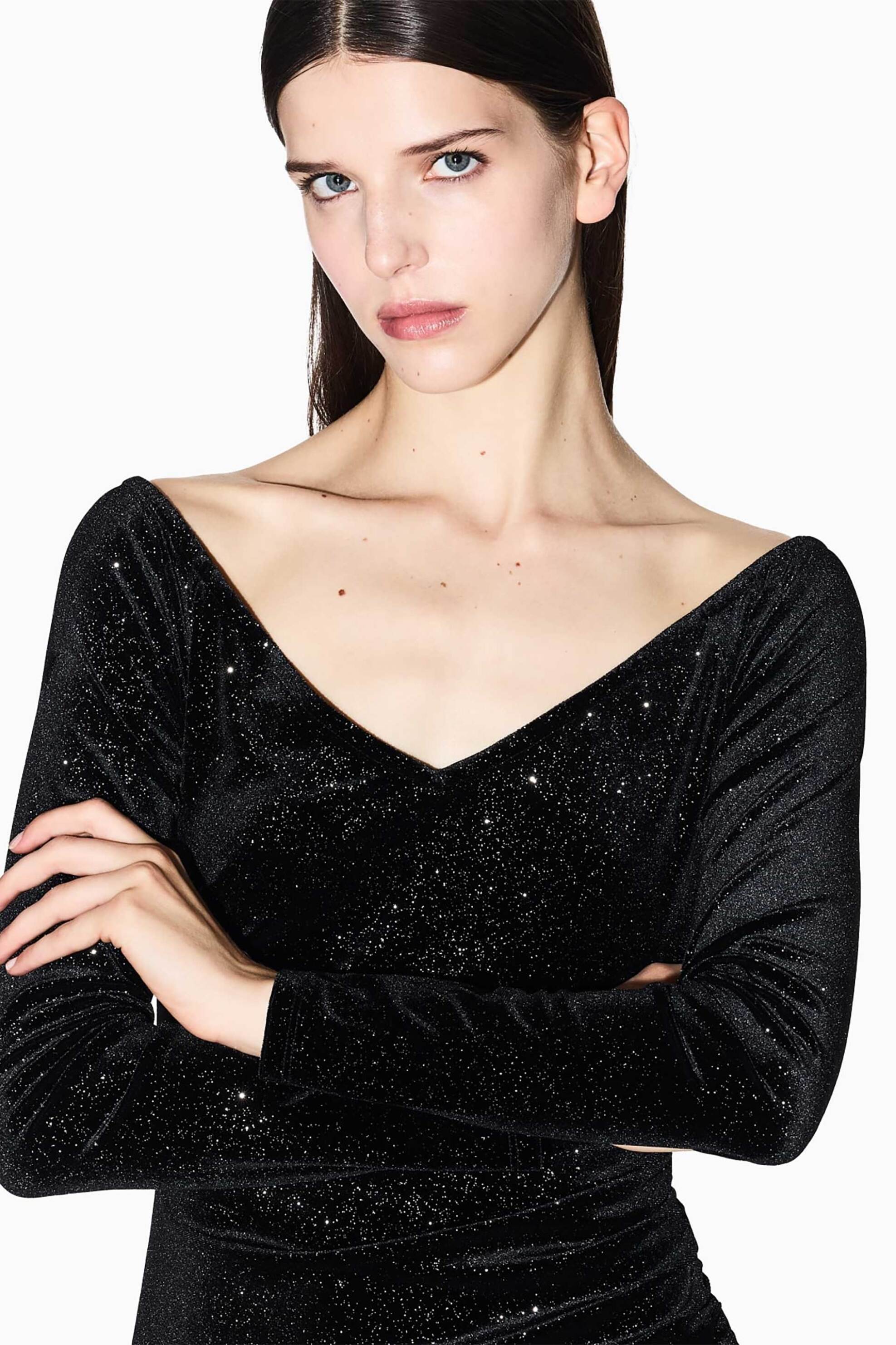 Armani Exchange γυναικείο midi φόρεμα - XW000795AF16143 Μαύρο φωτογραφία