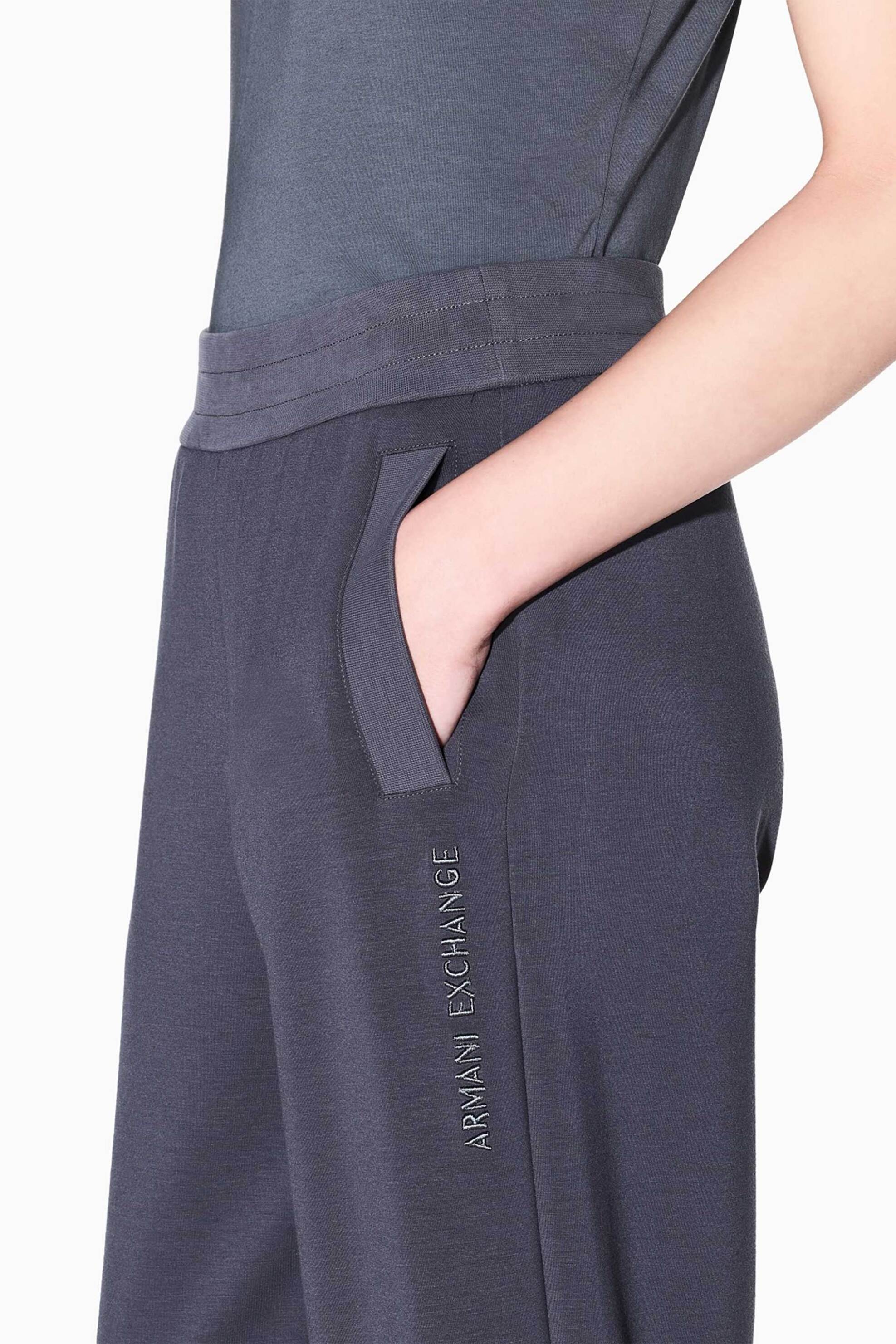 Armani Exchange γυναικείο παντελόνι φόρμας μονόχρωμο με logo print - XW001011AF16111 Γκρι φωτογραφία
