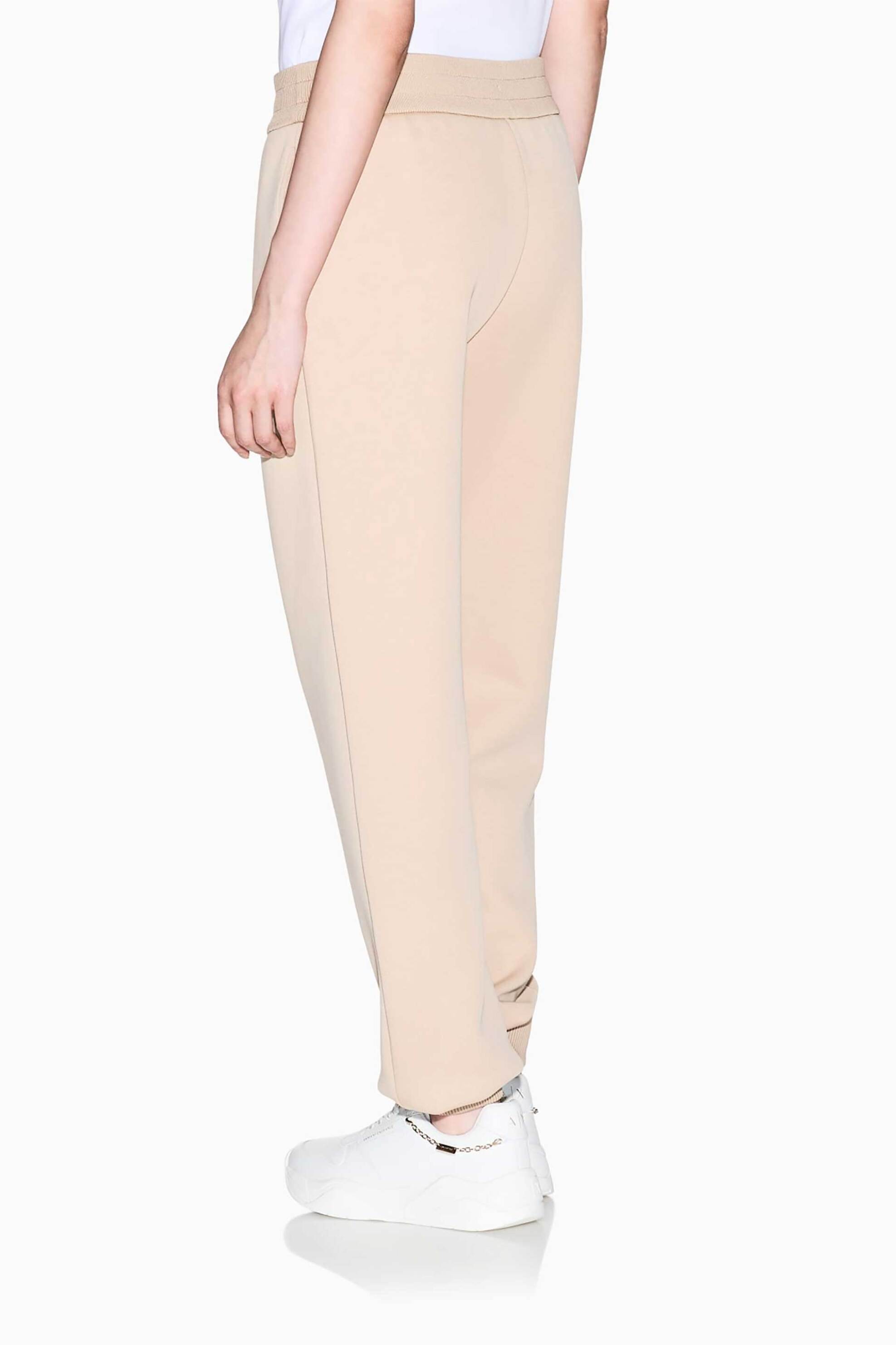 Armani Exchange γυναικείο παντελόνι φόρμας μονόχρωμο με logo print - XW001287AF16134 Μπεζ φωτογραφία