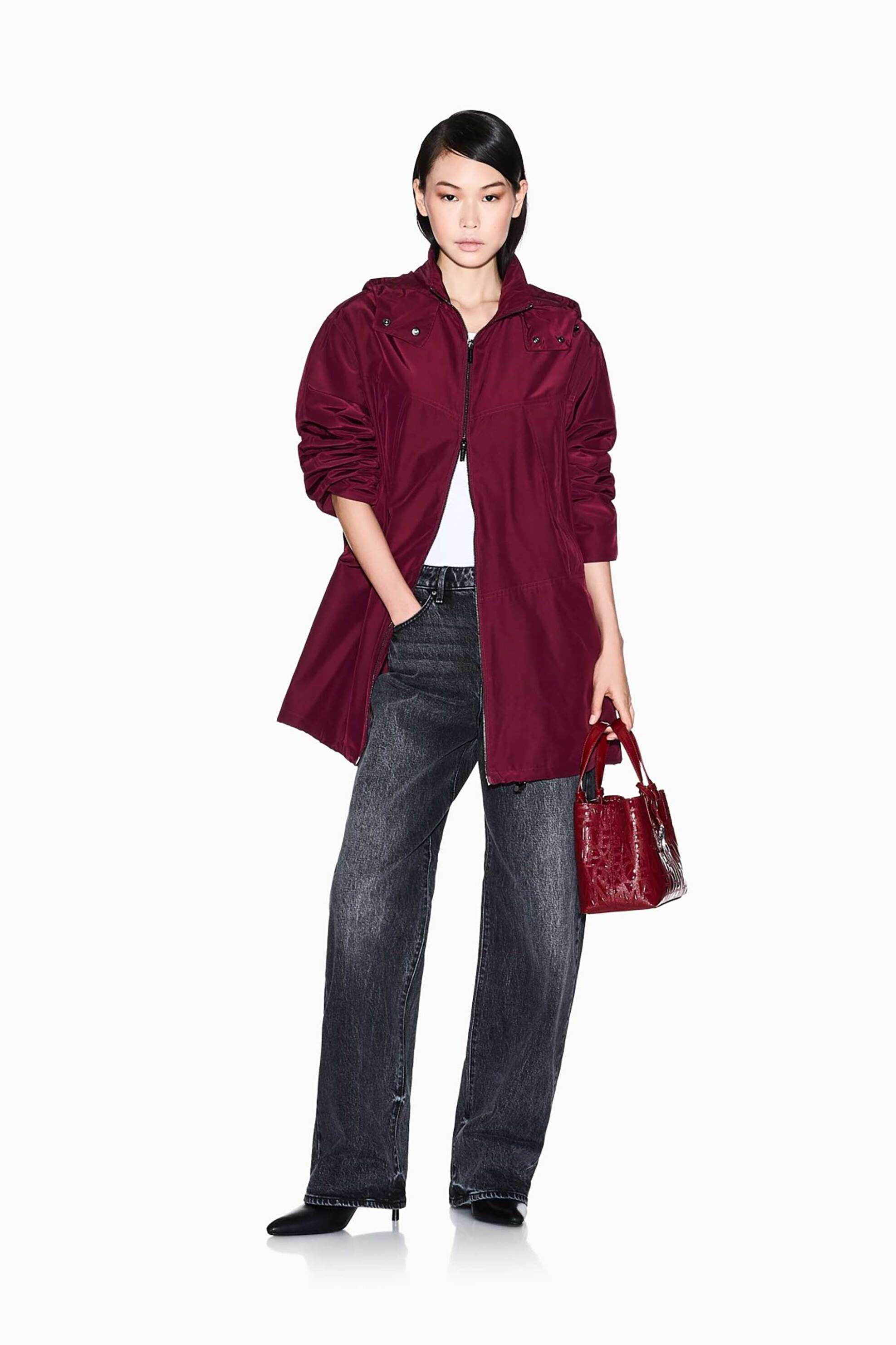 ARMANI EXCHANGE Armani Exchange γυναικείο μπουφάν με κουκούλα - XW000655AF15982 Μπορντό