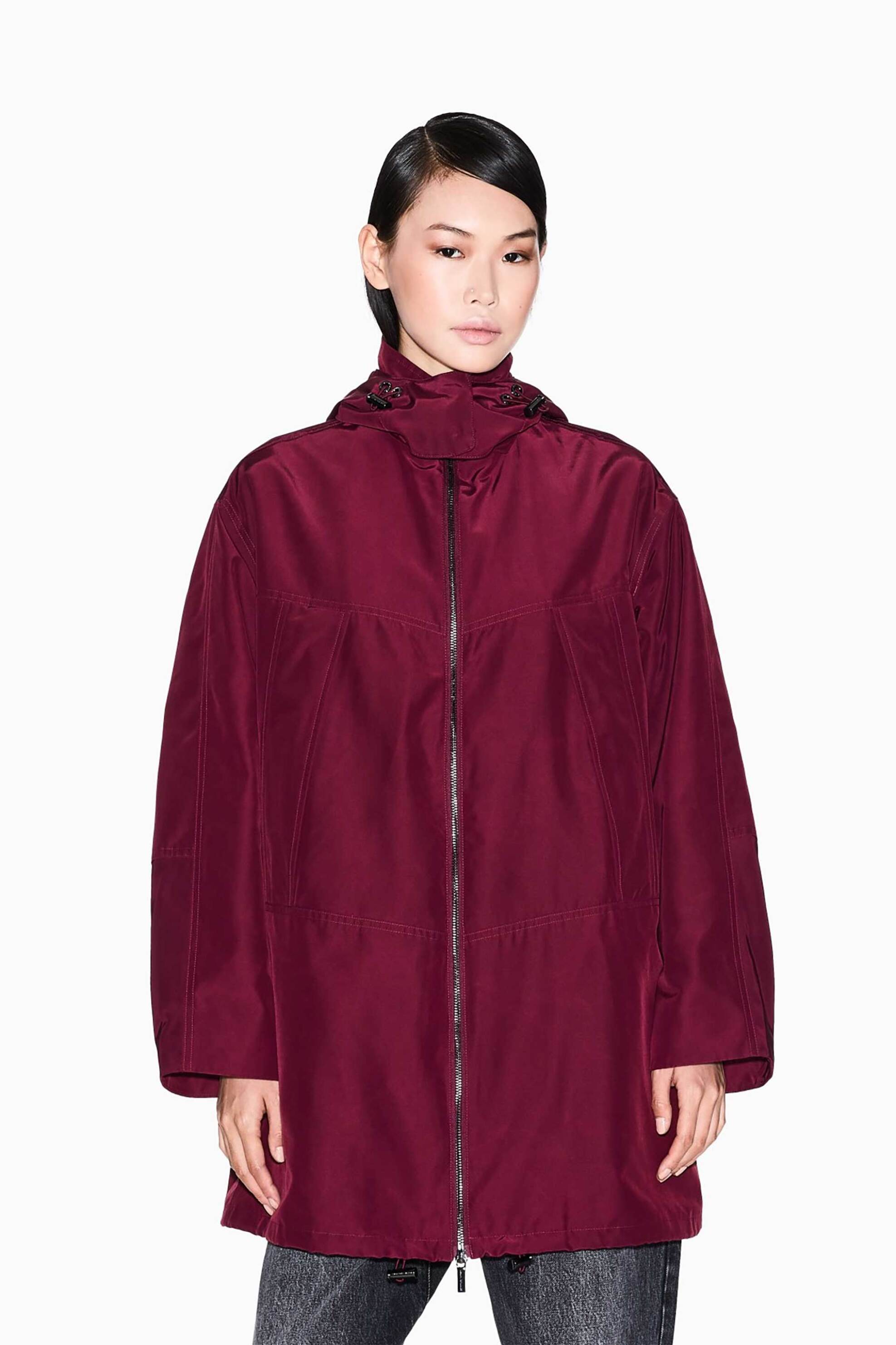 Armani Exchange γυναικείο μπουφάν με κουκούλα - XW000655AF15982 Μπορντό φωτογραφία