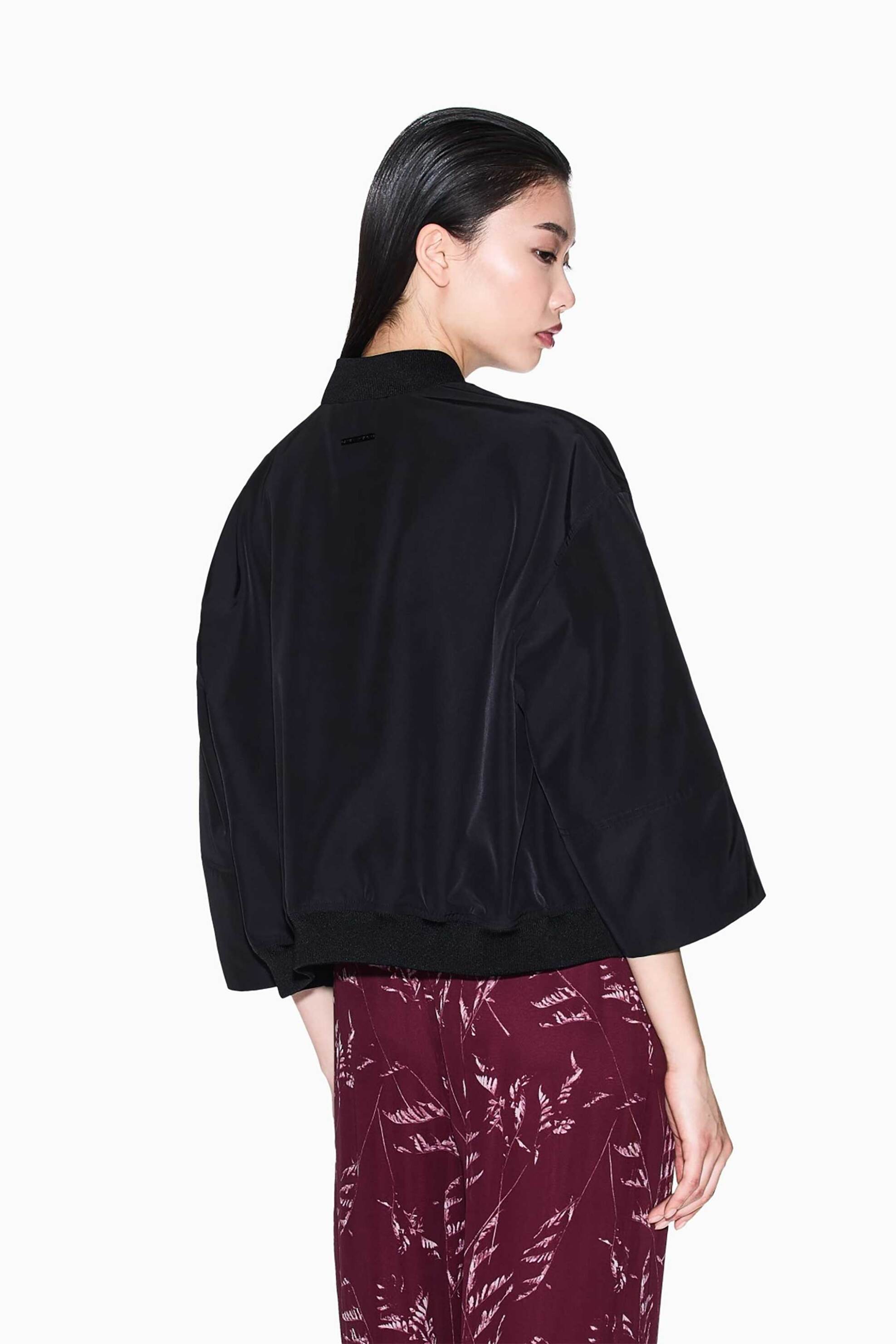 Armani Exchange γυναικείo bomber jacket μονόχρωμο - XW001228AF15982 Μαύρο φωτογραφία