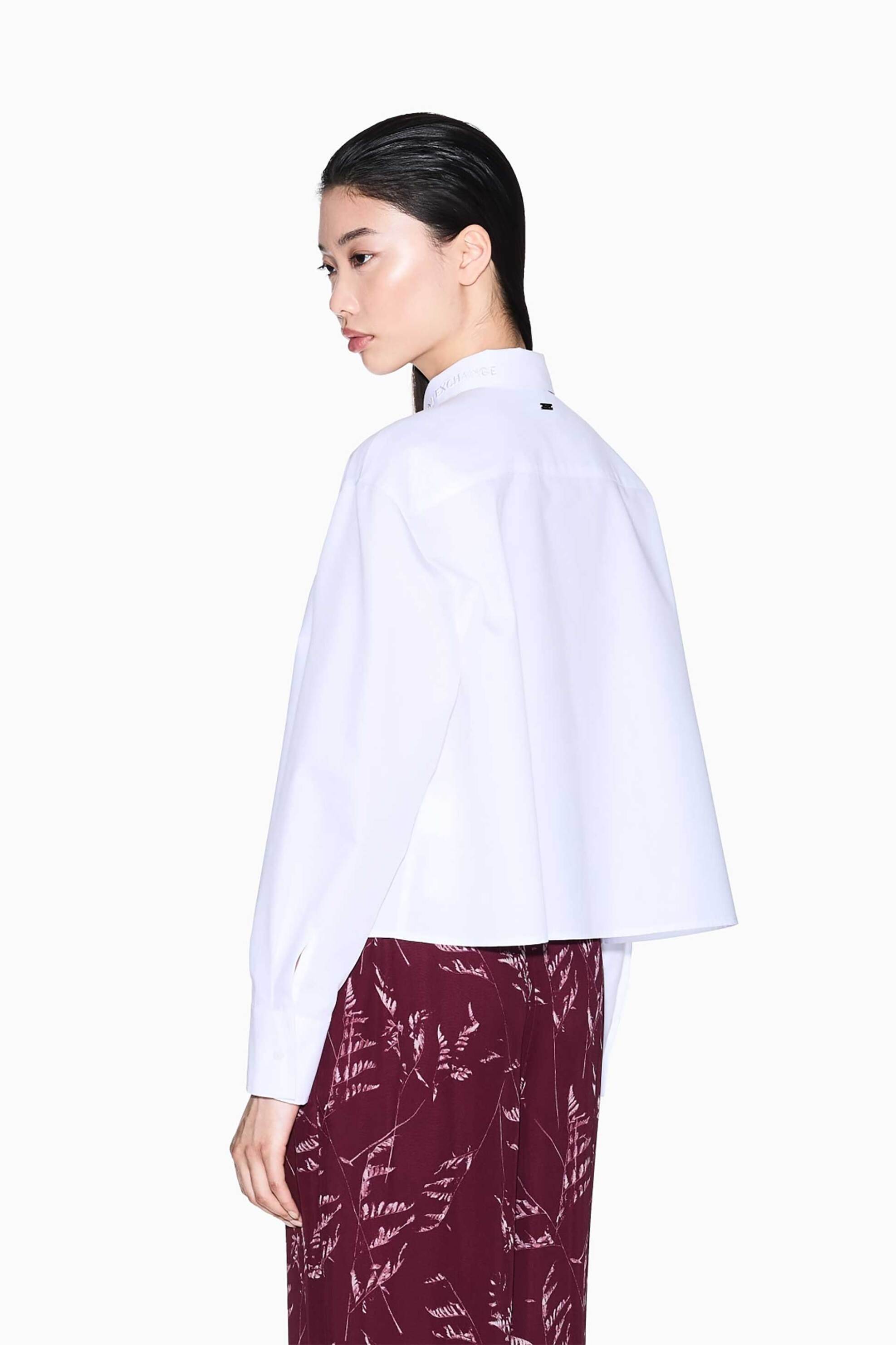 Armani Exchange γυναικείο πουκάμισο με ανάγλυγο logo - XW000668AF15983 Λευκό φωτογραφία