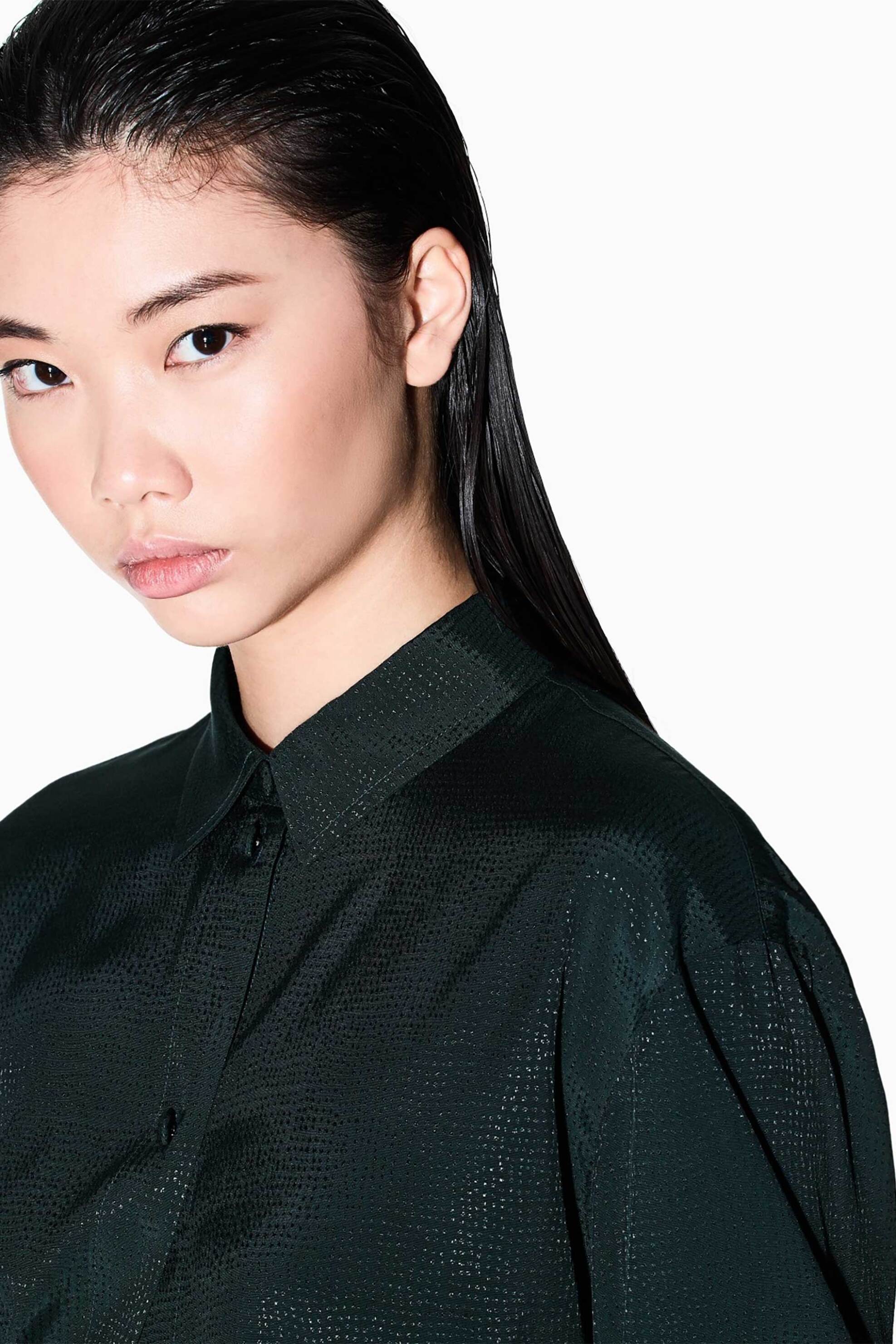 Armani Exchange γυναικείο πουκάμισο με ανάγλυφο σχέδιο - XW001035AF16132 Πράσινο φωτογραφία