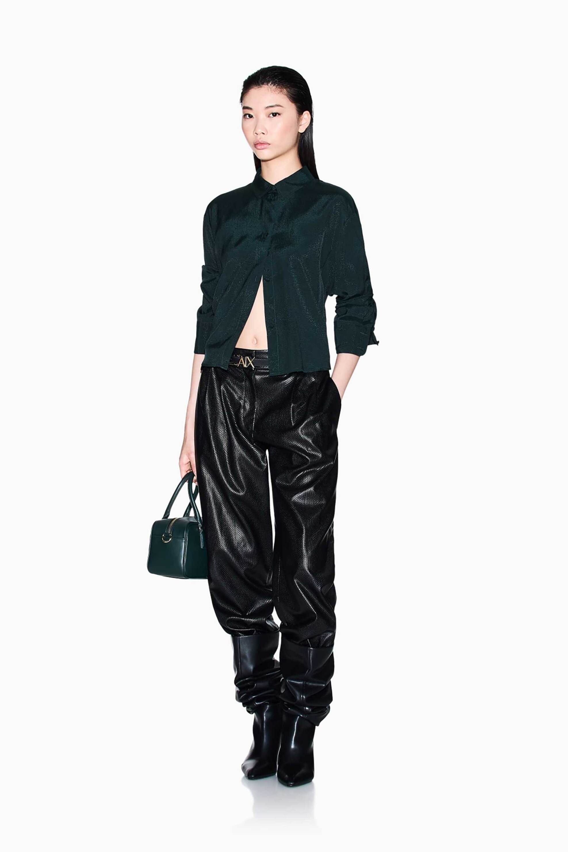 Armani Exchange γυναικείο πουκάμισο με ανάγλυφο σχέδιο - XW001035AF16132 Πράσινο φωτογραφία