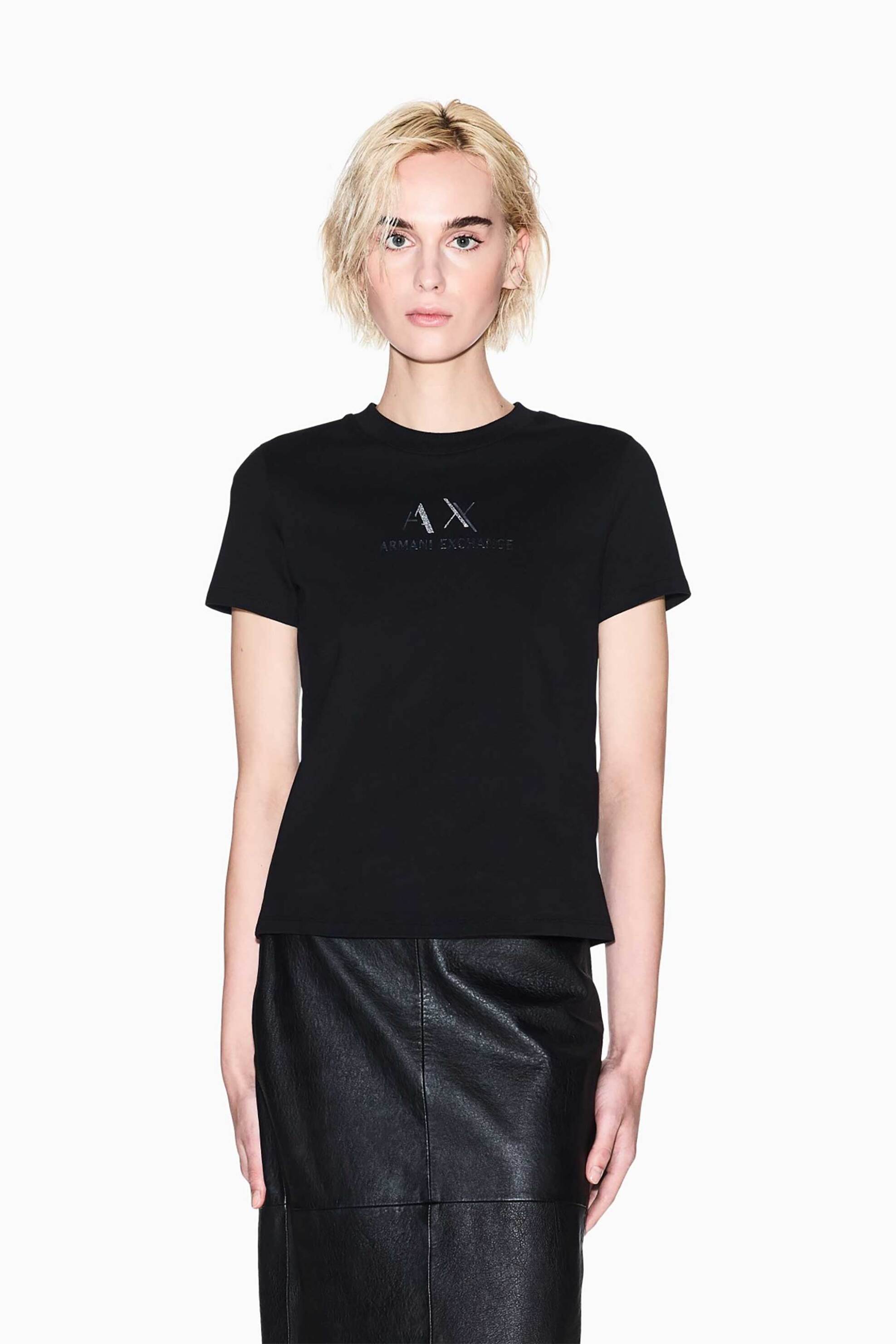 Armani Exchange γυναικείο T-shirt με graphic logo - XW001345AF16356 Μαύρο