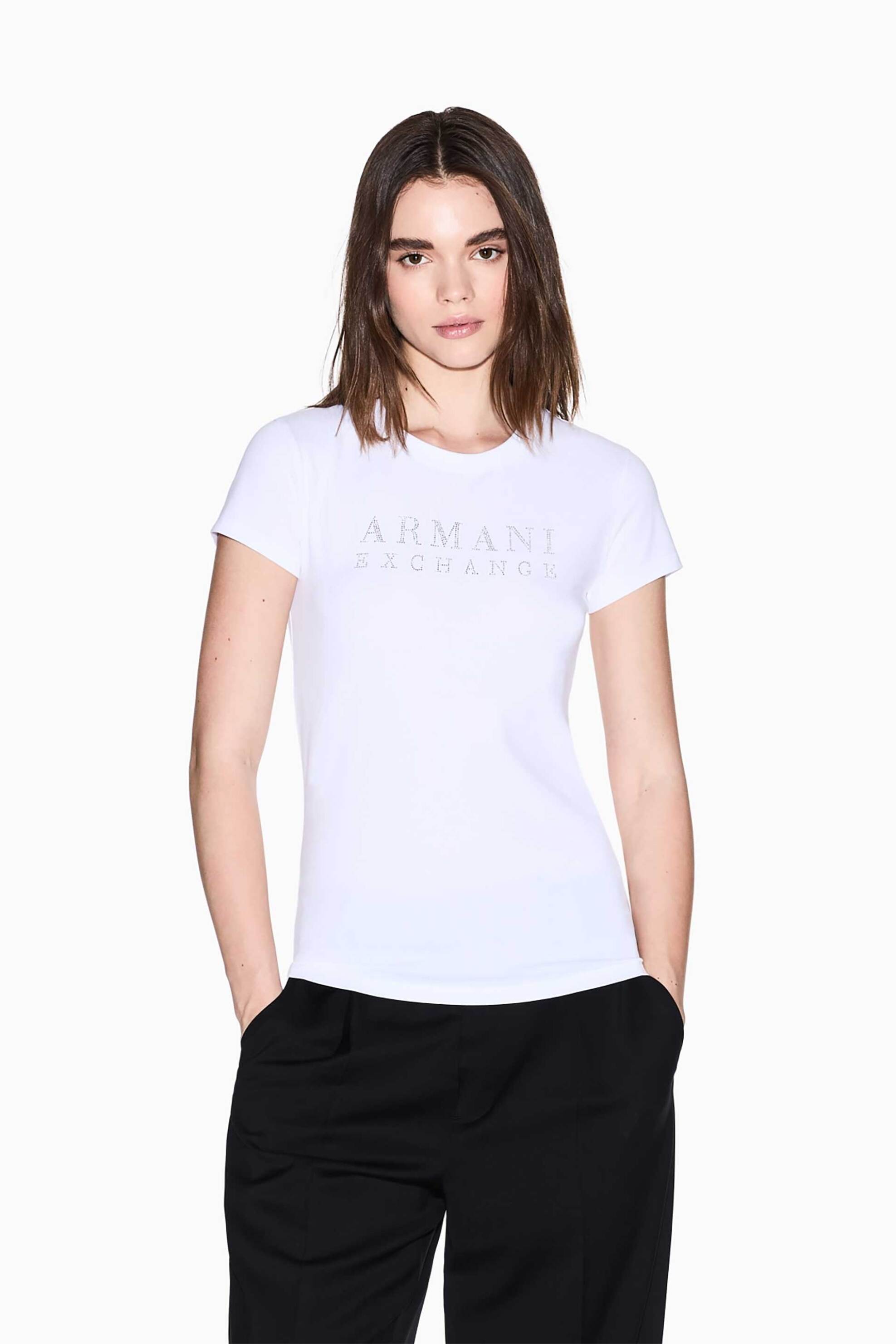 Armani Exchange γυναικείο T-shirt με graphic logo - XW001349AF17173 Λευκό