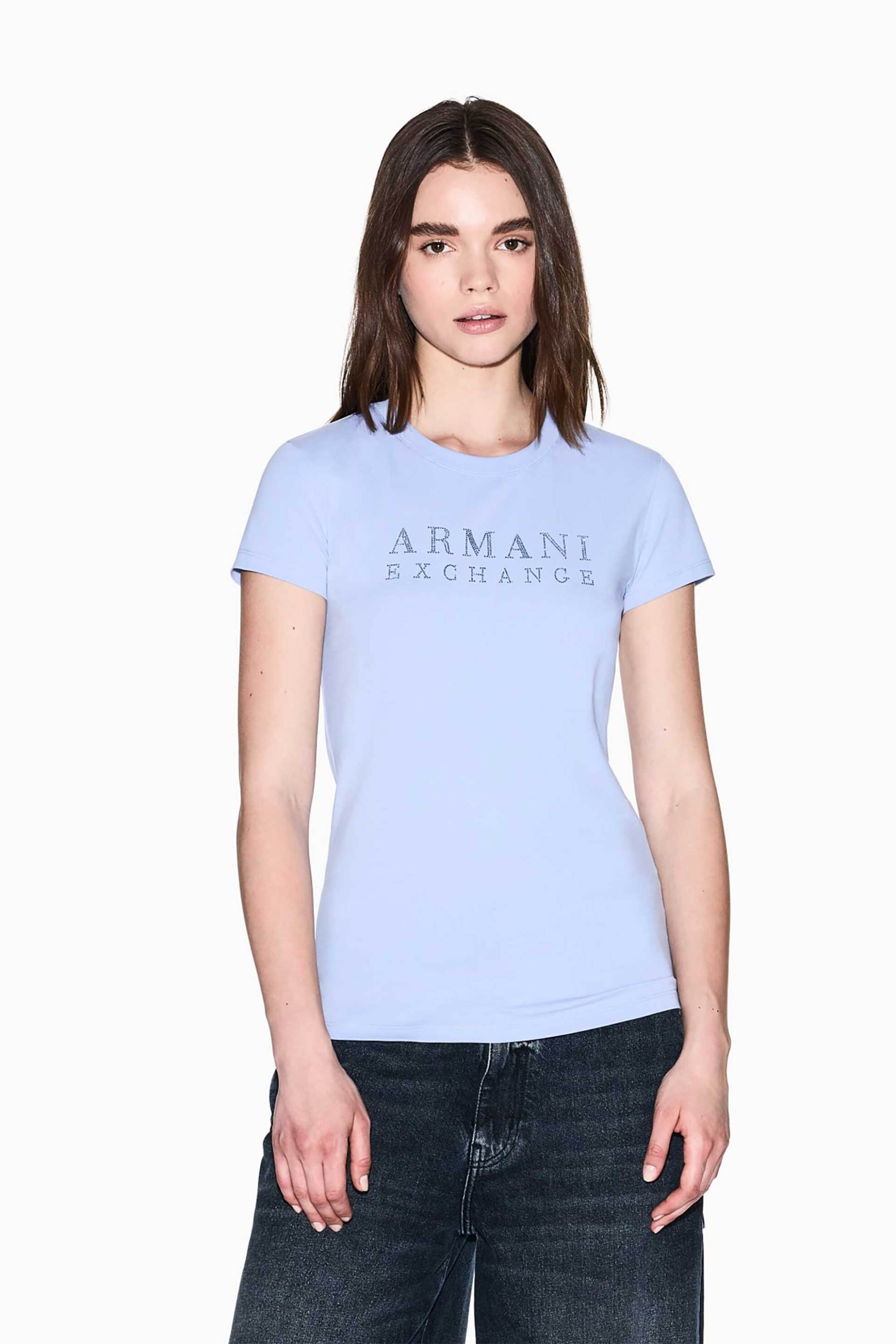 Armani Exchange γυναικείο T-shirt με graphic logo - XW001349AF17173 Γαλάζιο