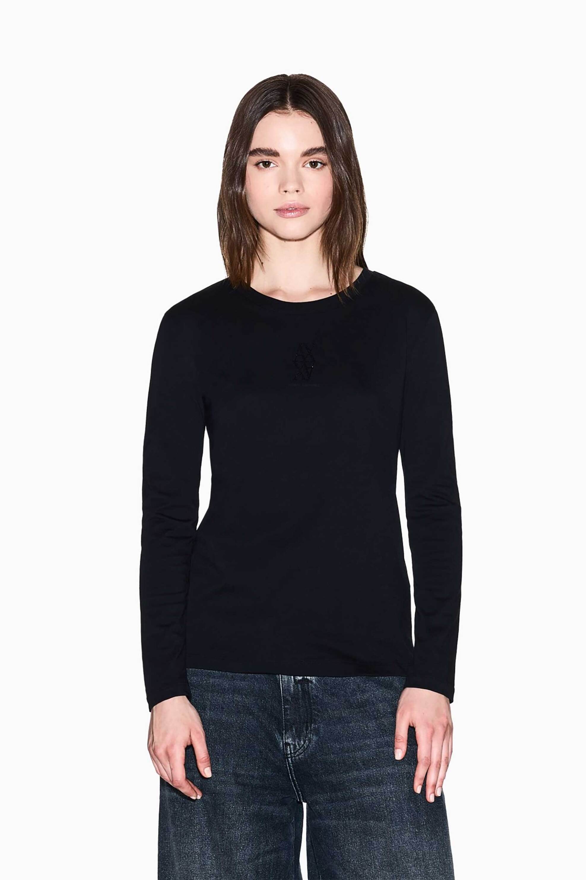 Armani Exchange γυναικεία μπλούζα με λογότυπο - XW001350AF17172 Μαύρο