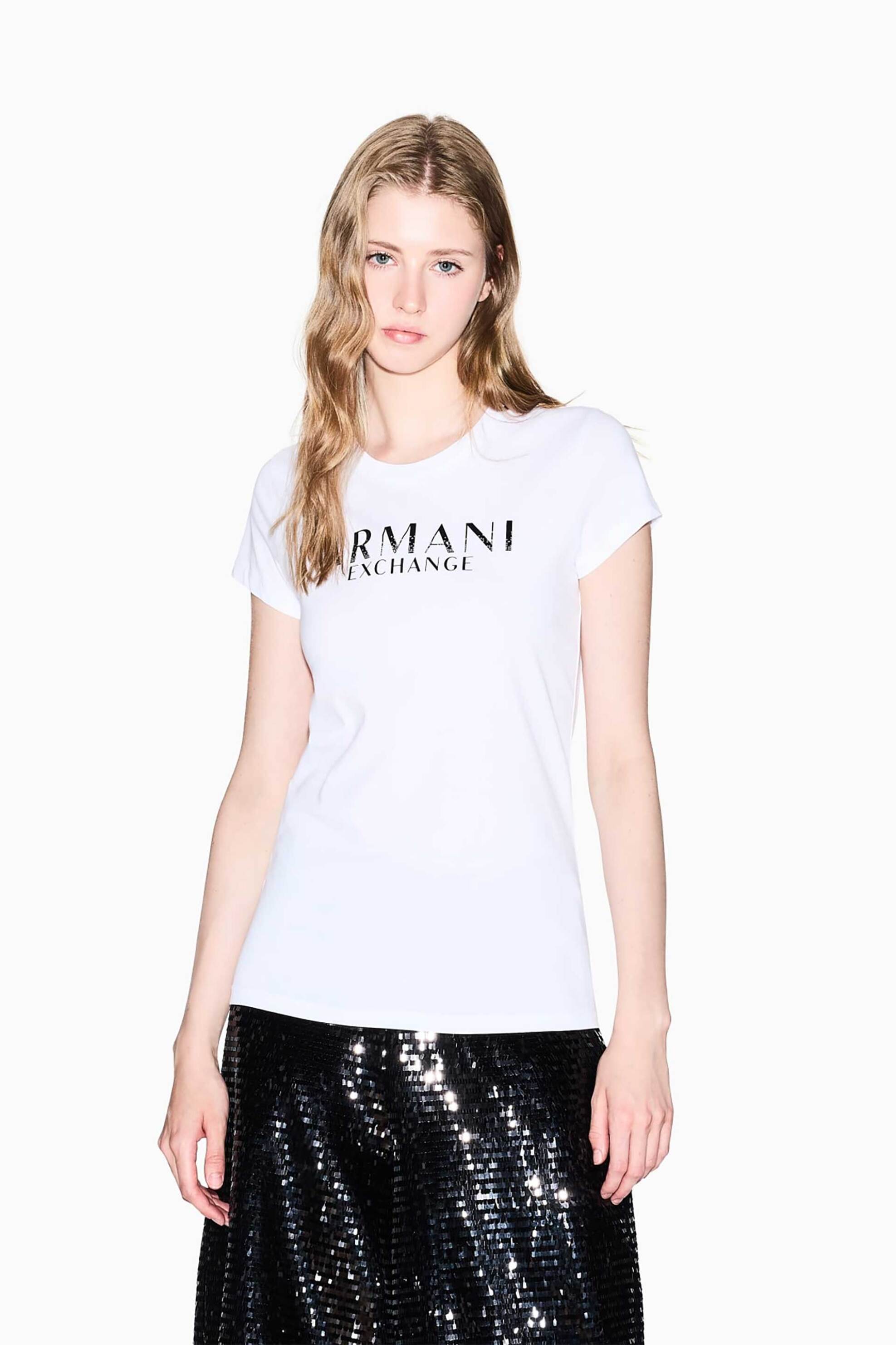 ARMANI EXCHANGE Armani Exchange γυναικείο T-shirt με λογότυπο - XW001351AF17172 Λευκό