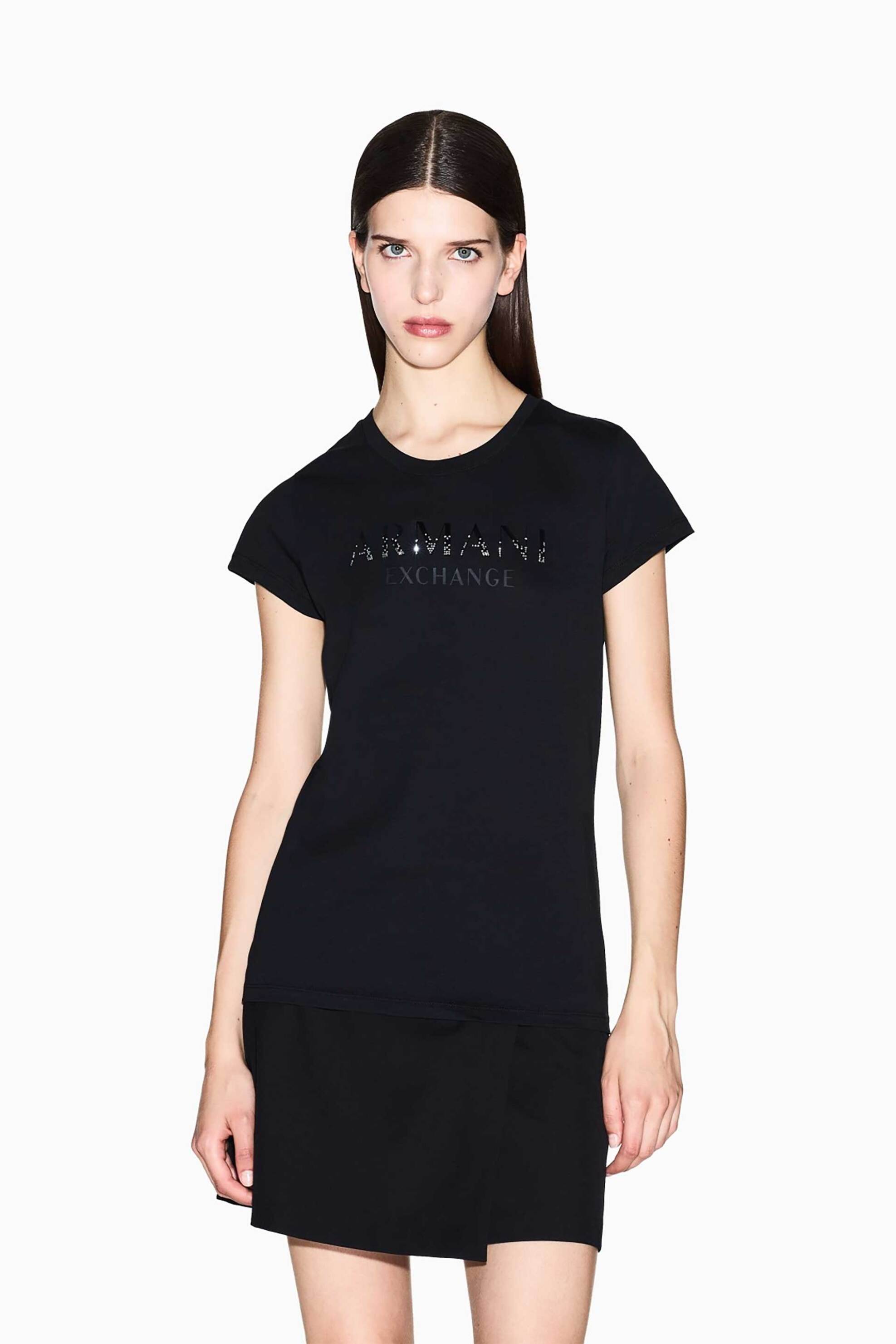 Armani Exchange γυναικείο T-shirt με λογότυπο - XW001351AF17172 Μαύρο