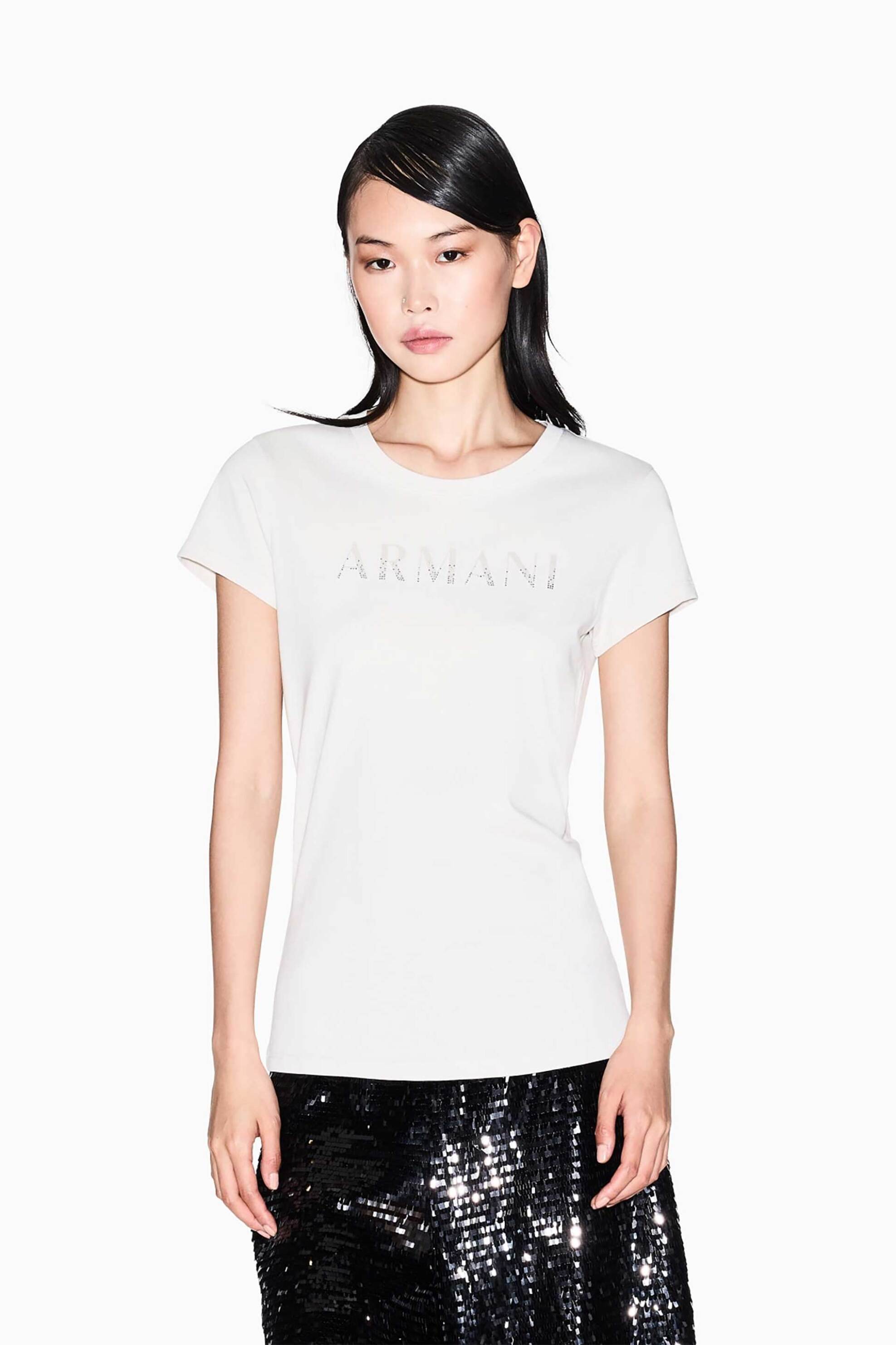 ARMANI EXCHANGE Armani Exchange γυναικείο T-shirt με λογότυπο - XW001351AF17172 Μπεζ
