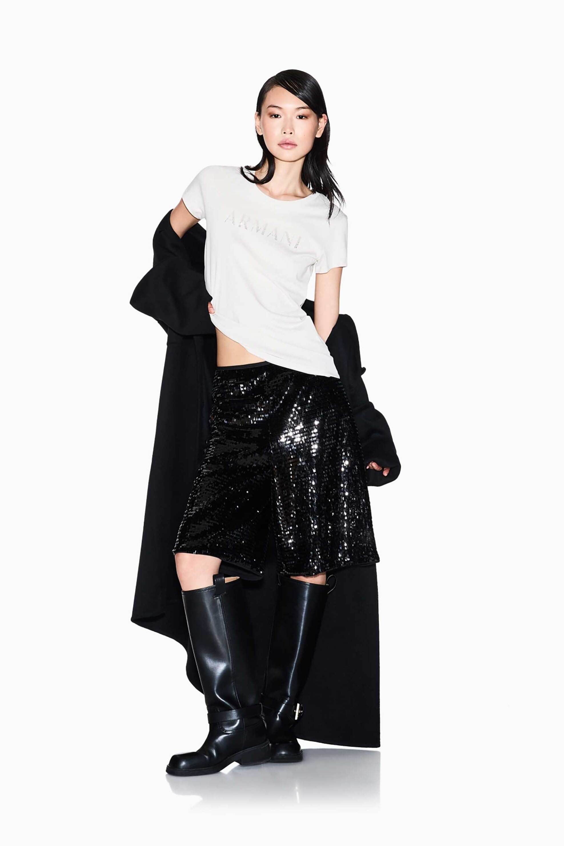 Armani Exchange γυναικείο T-shirt με λογότυπο - XW001351AF17172 Μπεζ φωτογραφία