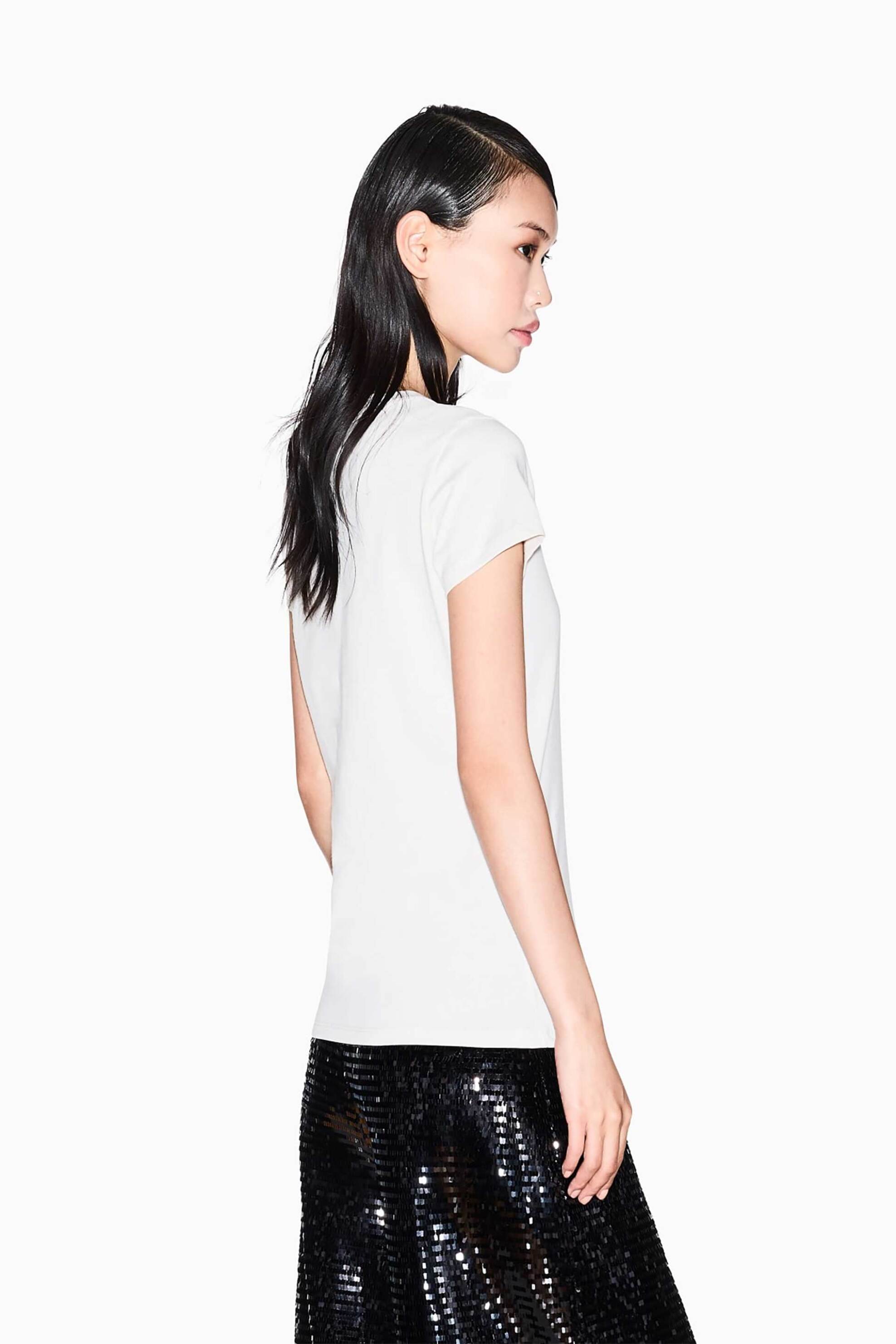 Armani Exchange γυναικείο T-shirt με λογότυπο - XW001351AF17172 Μπεζ φωτογραφία