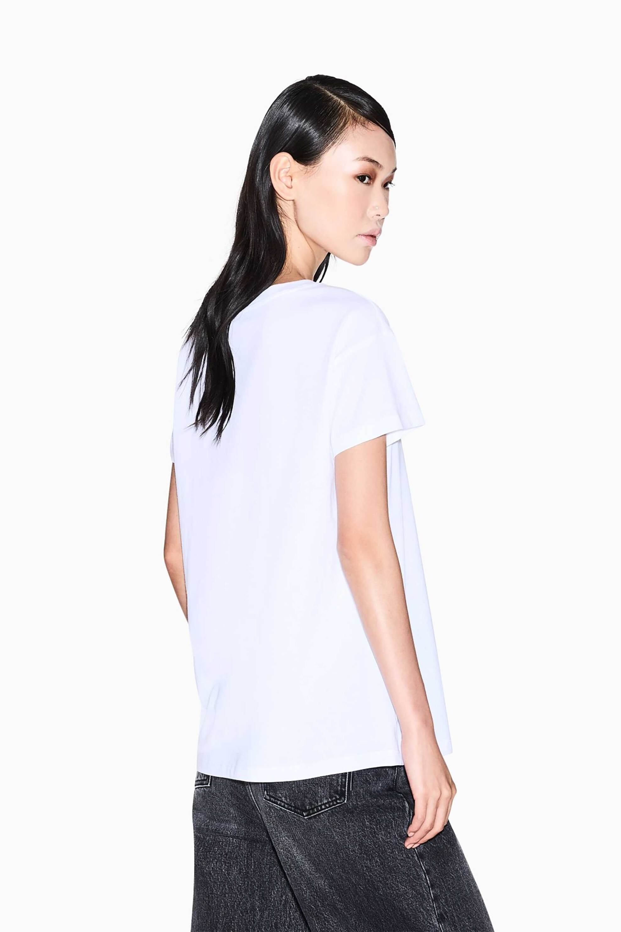 Armani Exchange γυναικείο T-shirt με ανάγλυφο λογότυπο - XW001356AF10356 Λευκό φωτογραφία