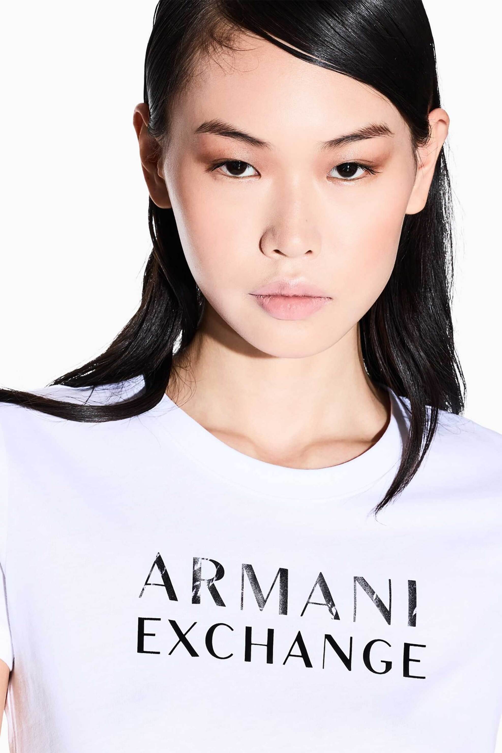 Armani Exchange γυναικείο T-shirt με logo Slim Fit - XW001357AF10356 Λευκό φωτογραφία