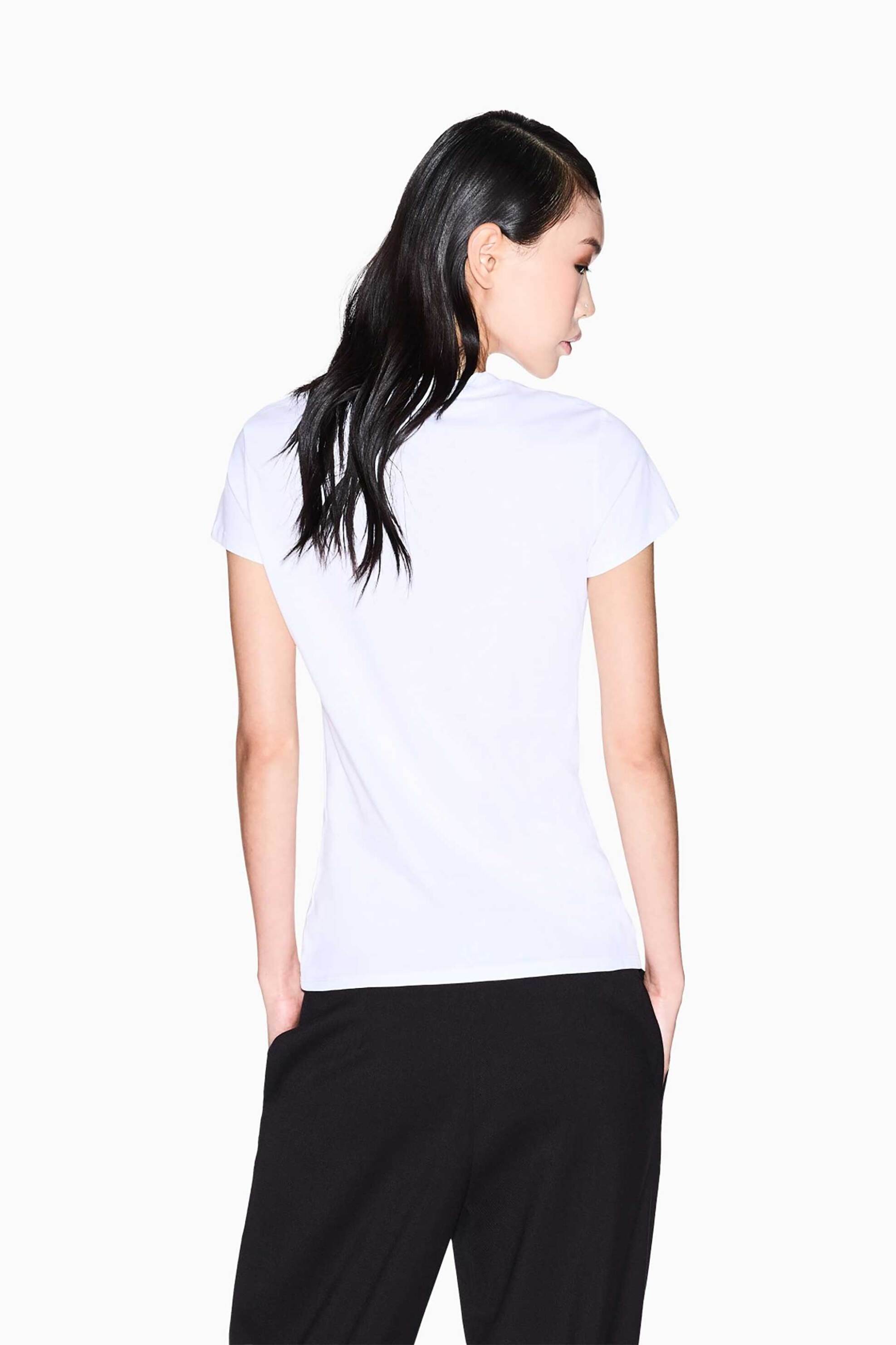 Armani Exchange γυναικείο T-shirt με logo Slim Fit - XW001357AF10356 Λευκό φωτογραφία