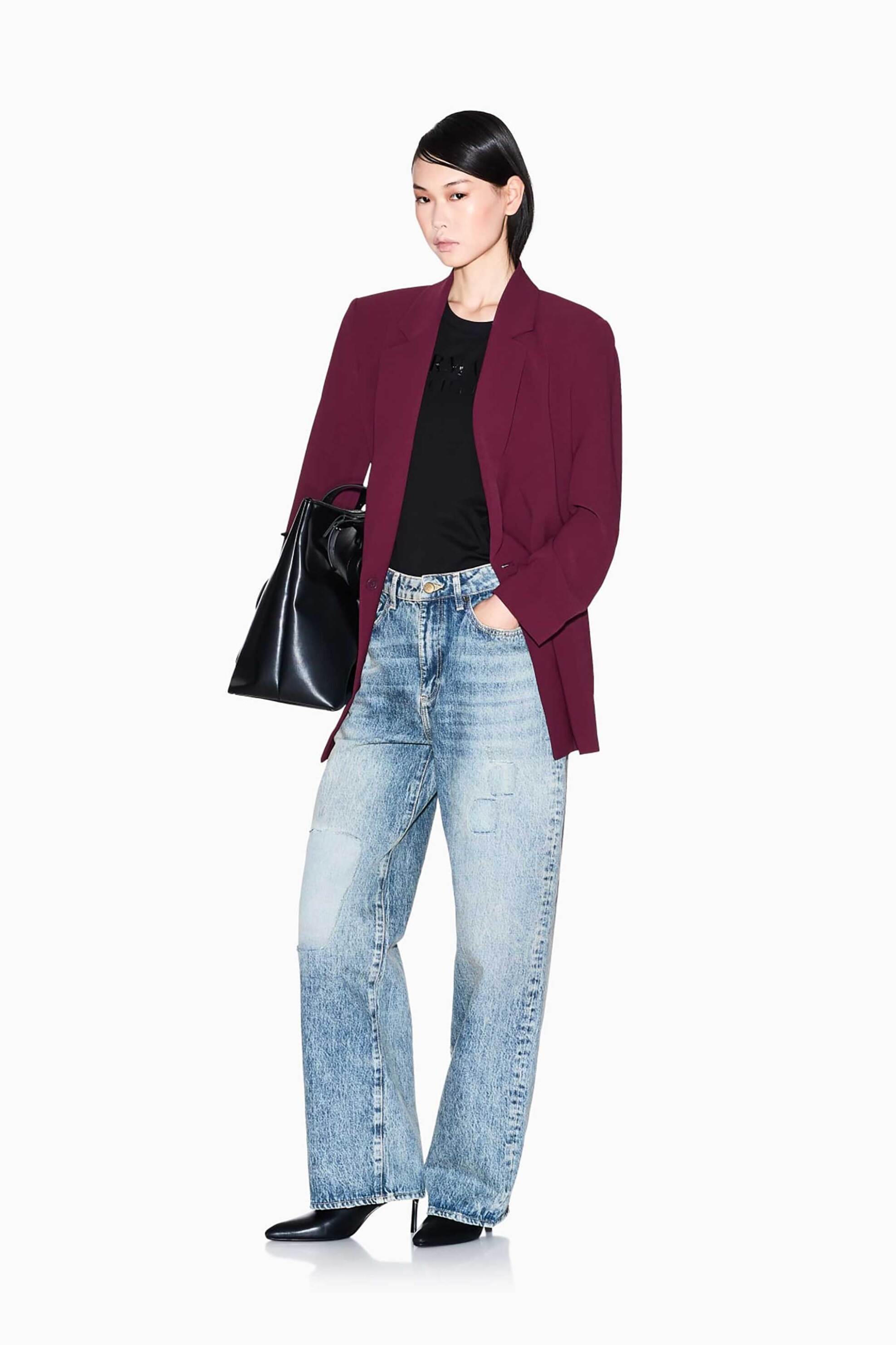 Armani Exchange γυναικείο T-shirt με logo Slim Fit - XW001357AF10356 Μαύρο φωτογραφία