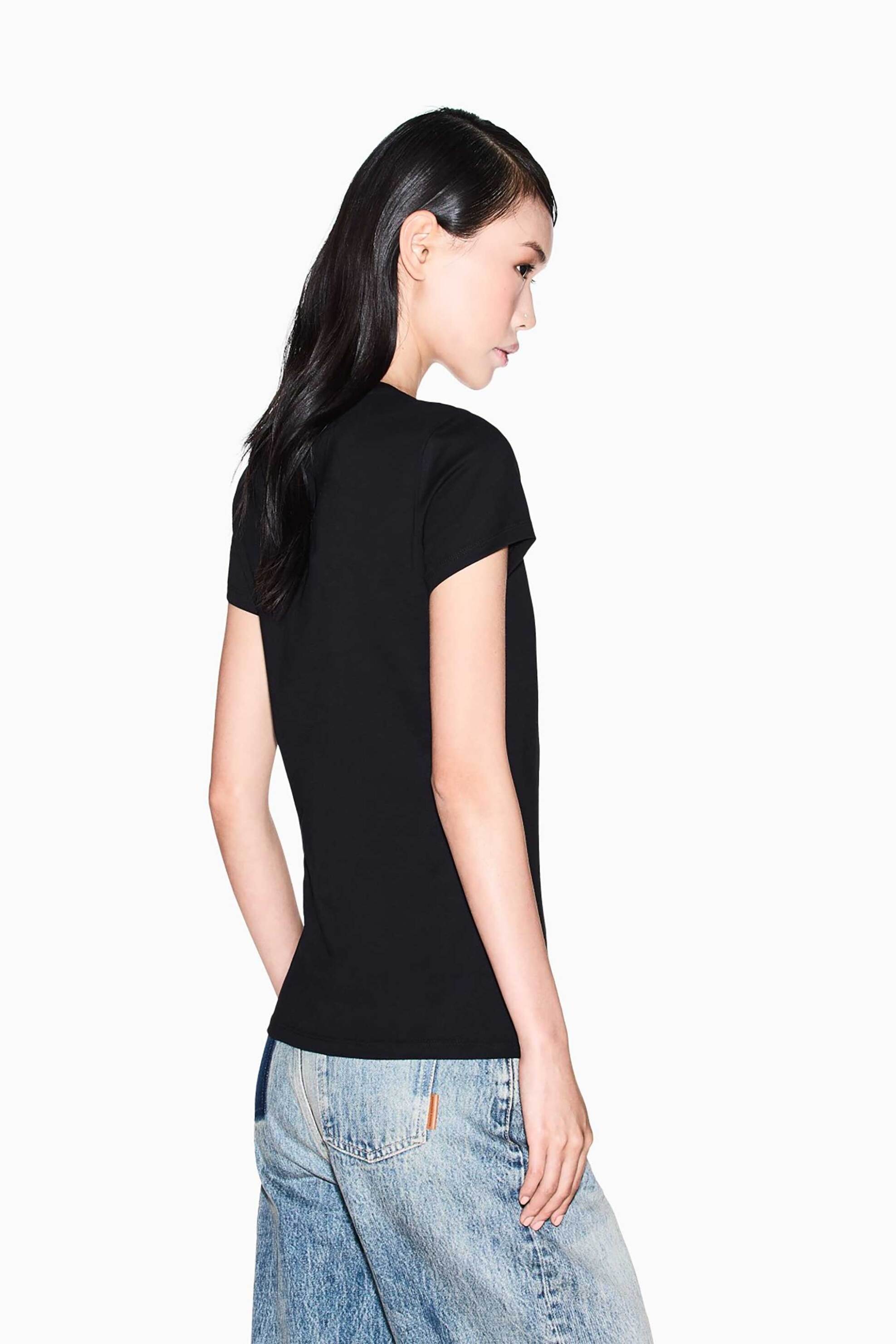 Armani Exchange γυναικείο T-shirt με logo Slim Fit - XW001357AF10356 Μαύρο φωτογραφία