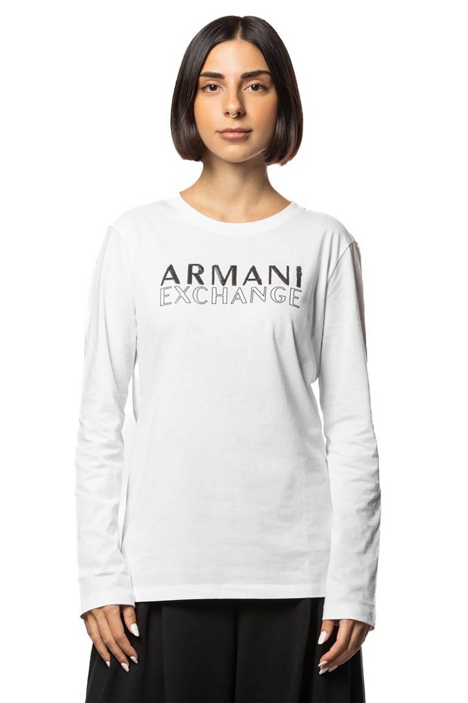 Armani Exchange γυναικεία μπλούζα με λογότυπο - XW001374AF10356 Λευκό