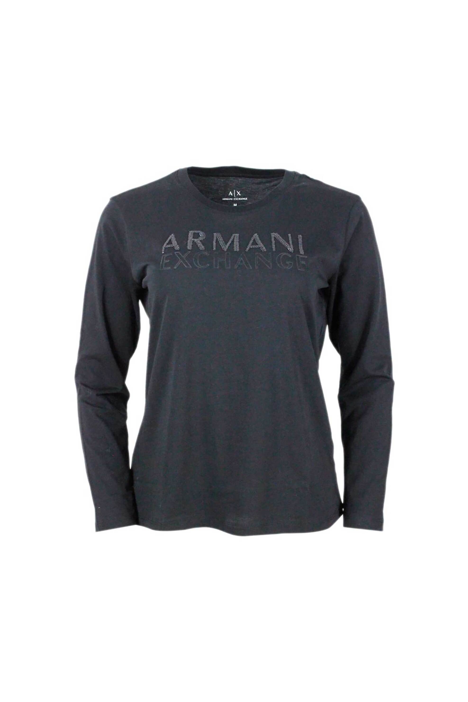 Armani Exchange γυναικεία μπλούζα με λογότυπο - XW001374AF10356 Μαύρο