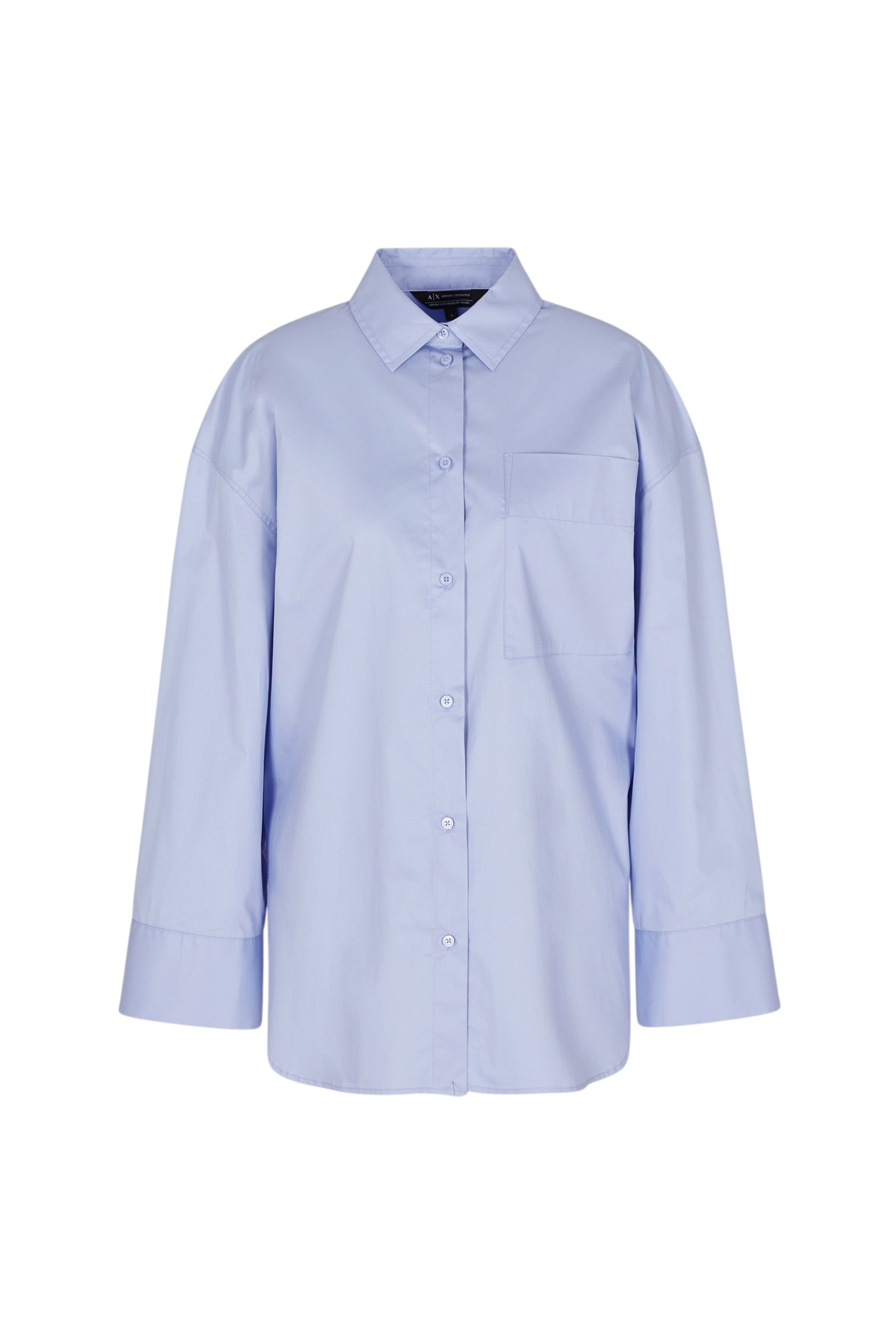 ARMANI EXCHANGE Armani Exchange γυναικείο βαμβακερό πουκάμισο μονόχρωμο - XW000705AF12812 Γαλάζιο