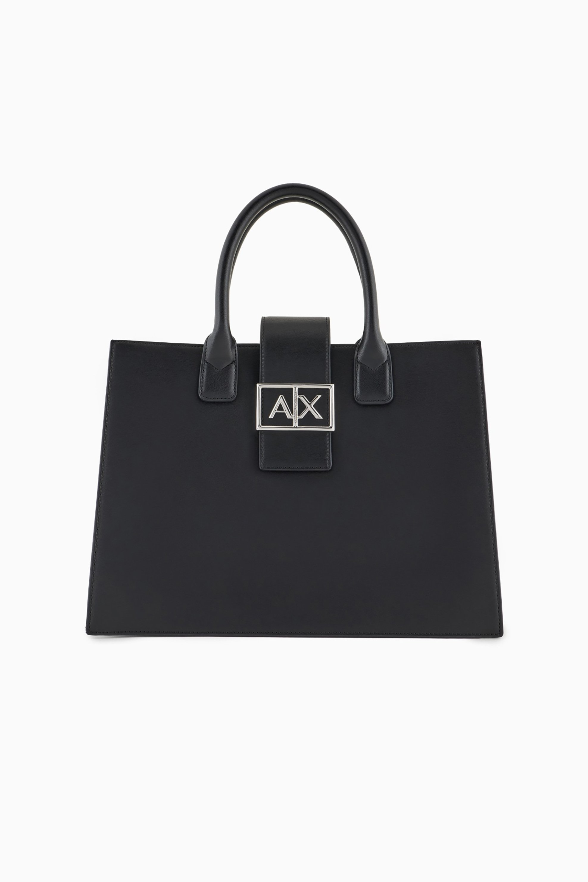 Armani Exchange γυναικεία τσάντα χειρός με μεταλλικό λογότυπο - XW000305AF12039 Μαύρο