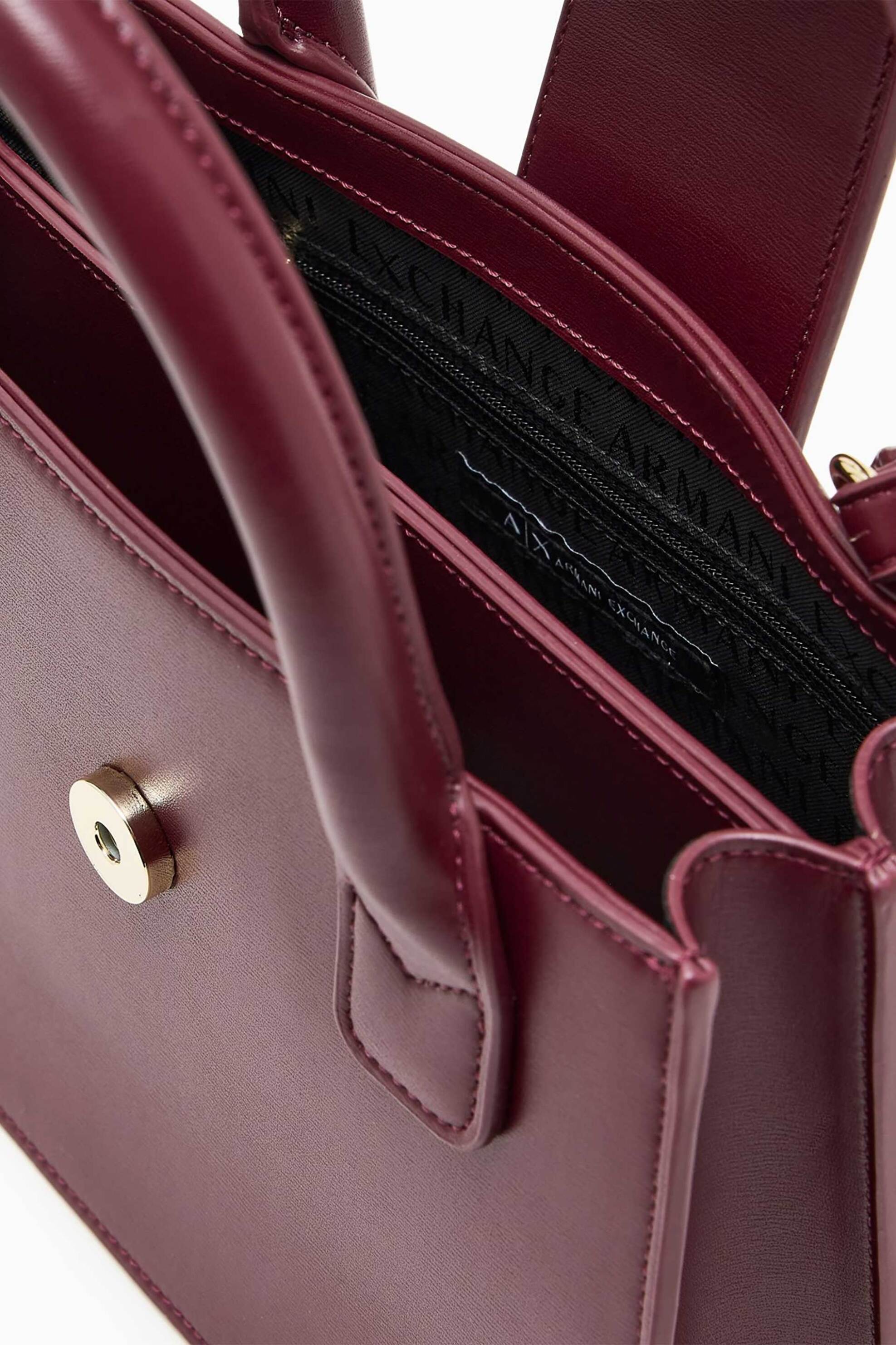 Armani Exchange γυναικείo τσάντακι χειρός με μεταλλικό λογότυπο - XW000306AF12039 Μπορντό φωτογραφία