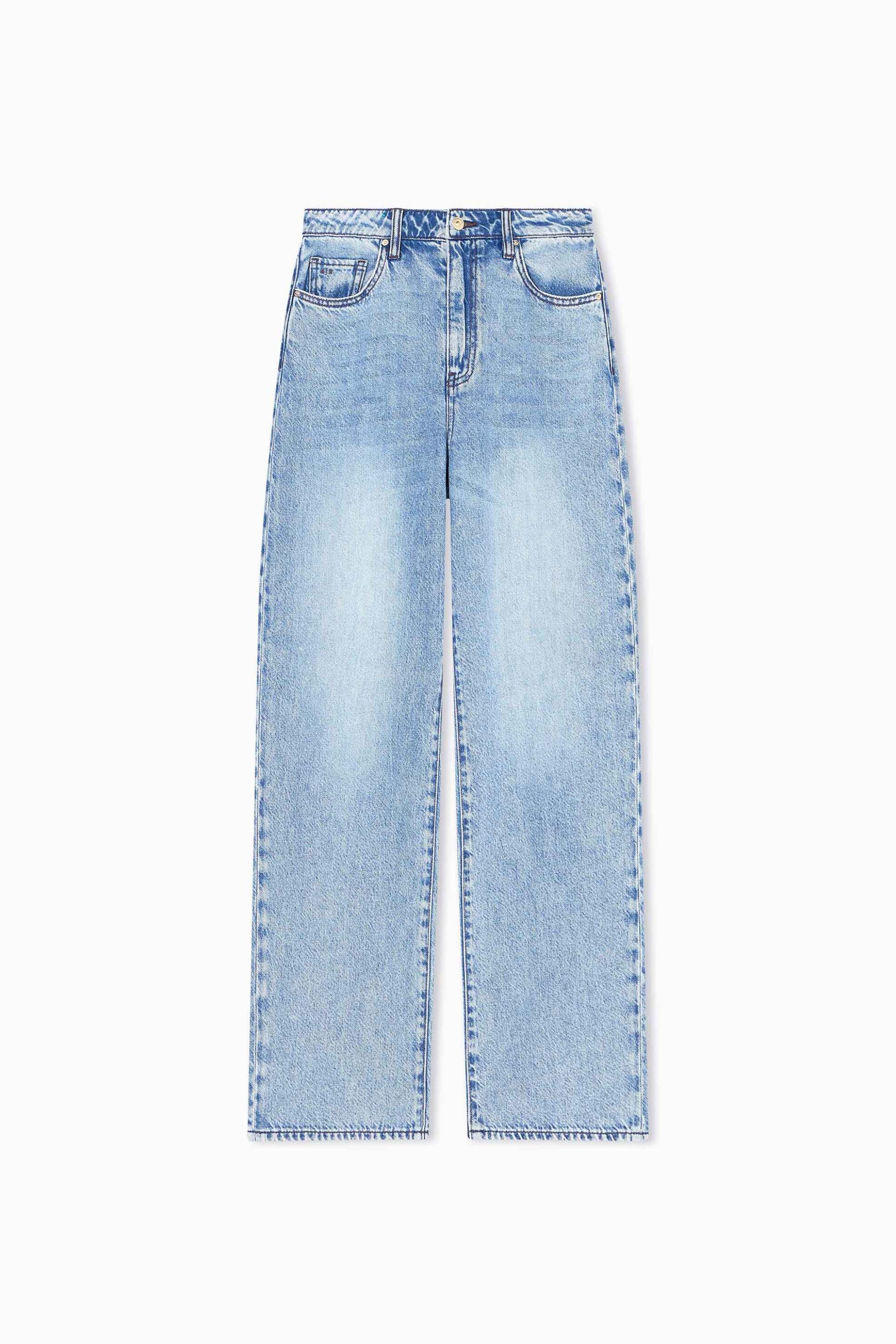 Armani Exchange Γυναικείο Τζιν Παντελόνι Πεντάτσεπο Relaxed Fit - Xw000100Af21338 Denim Blue Ανοιχτό