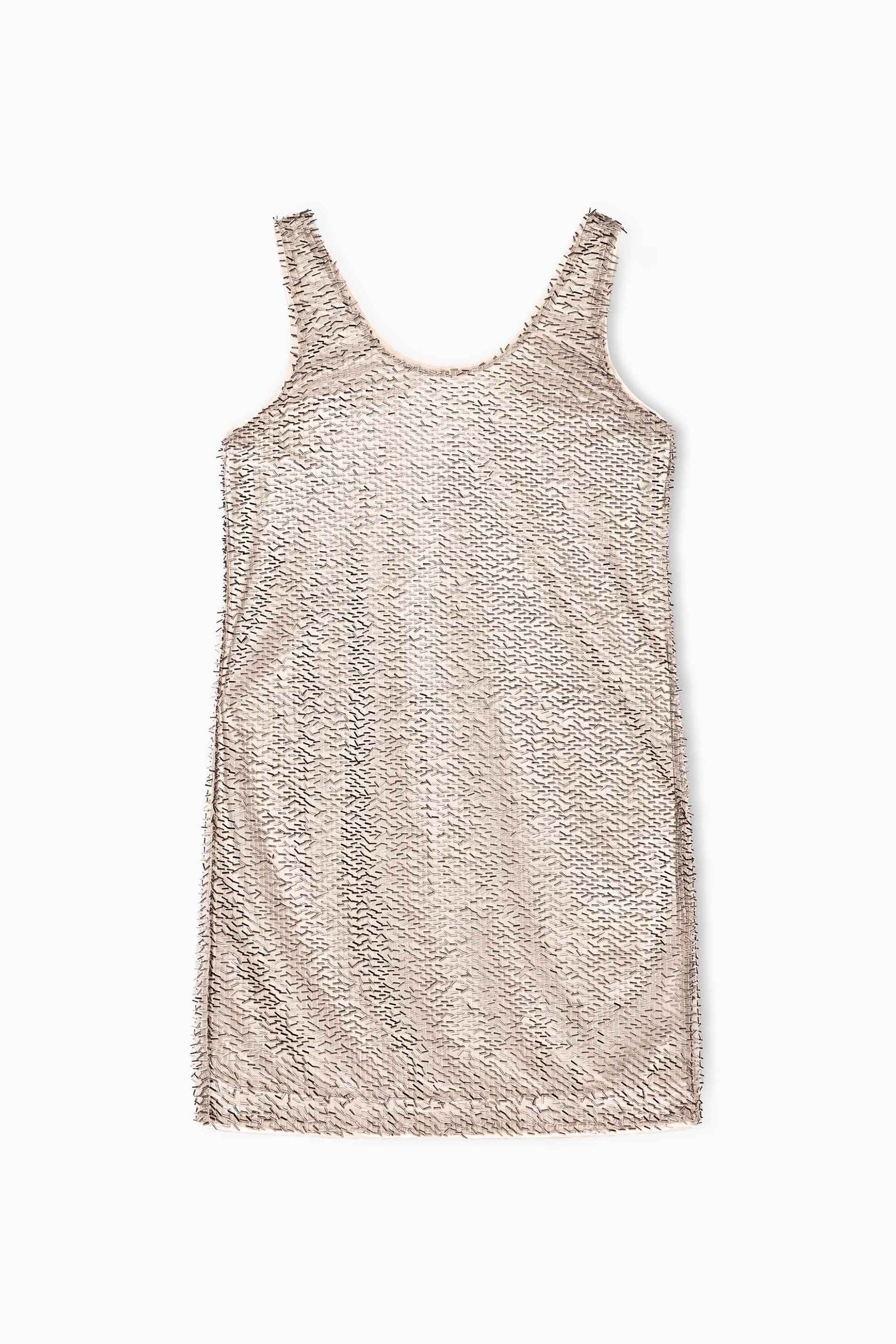 ARMANI EXCHANGE Armani Exchange γυναικείο mini φόρεμα αμάνικο με μεταλλικό σχέδιο - XW001832AF18870 Nude - 2