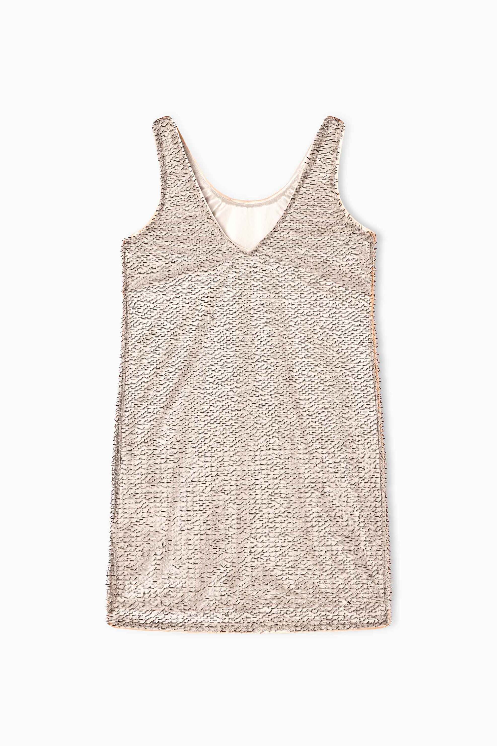 ARMANI EXCHANGE Armani Exchange γυναικείο mini φόρεμα αμάνικο με μεταλλικό σχέδιο - XW001832AF18870 Nude - 3