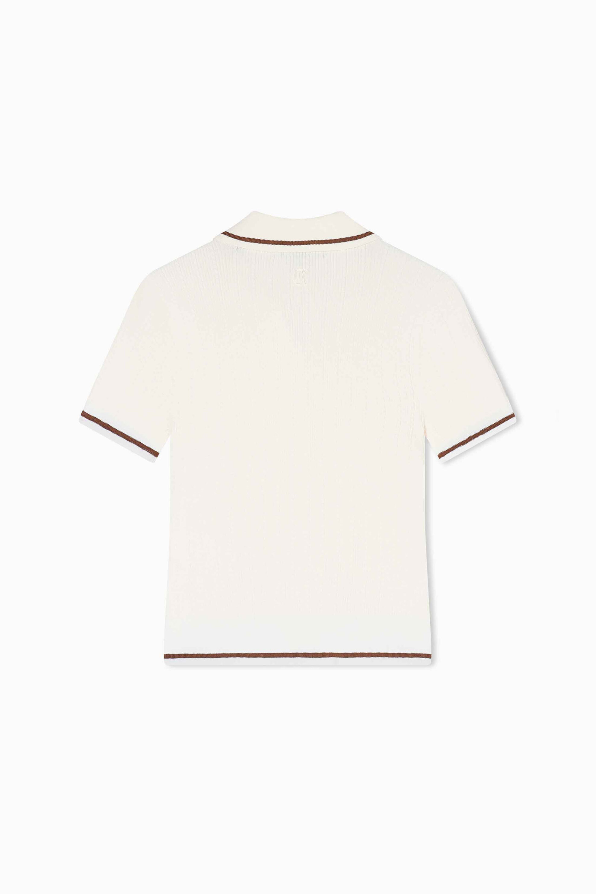 Armani Exchange γυναικεία πλεκτή μπλούζα πόλο με contrast trims - XW001897AF10352 Λευκό