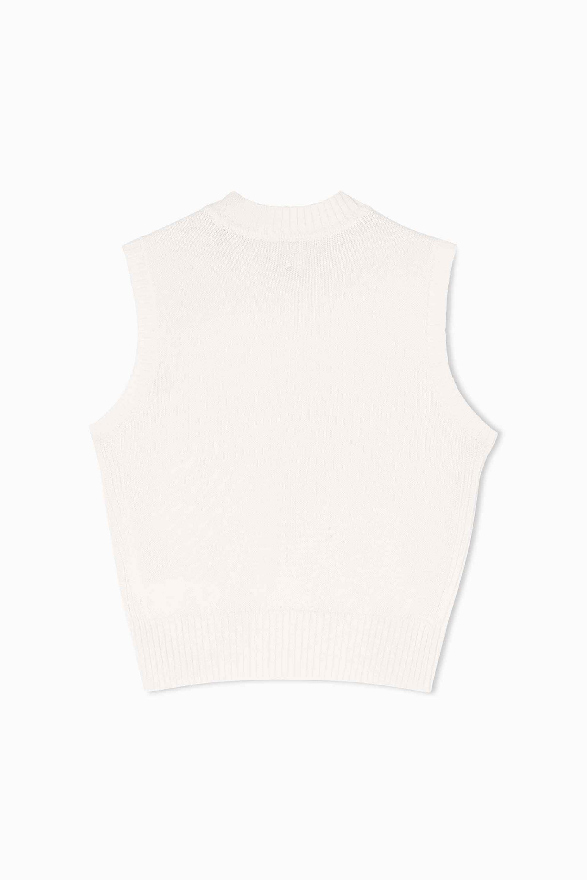 ARMANI EXCHANGE Armani Exchange γυναικεία πλεκτή μπλούζα αμάνικη με διάτρητο σχέδιο - XW001906AF21574 Λευκό - 2