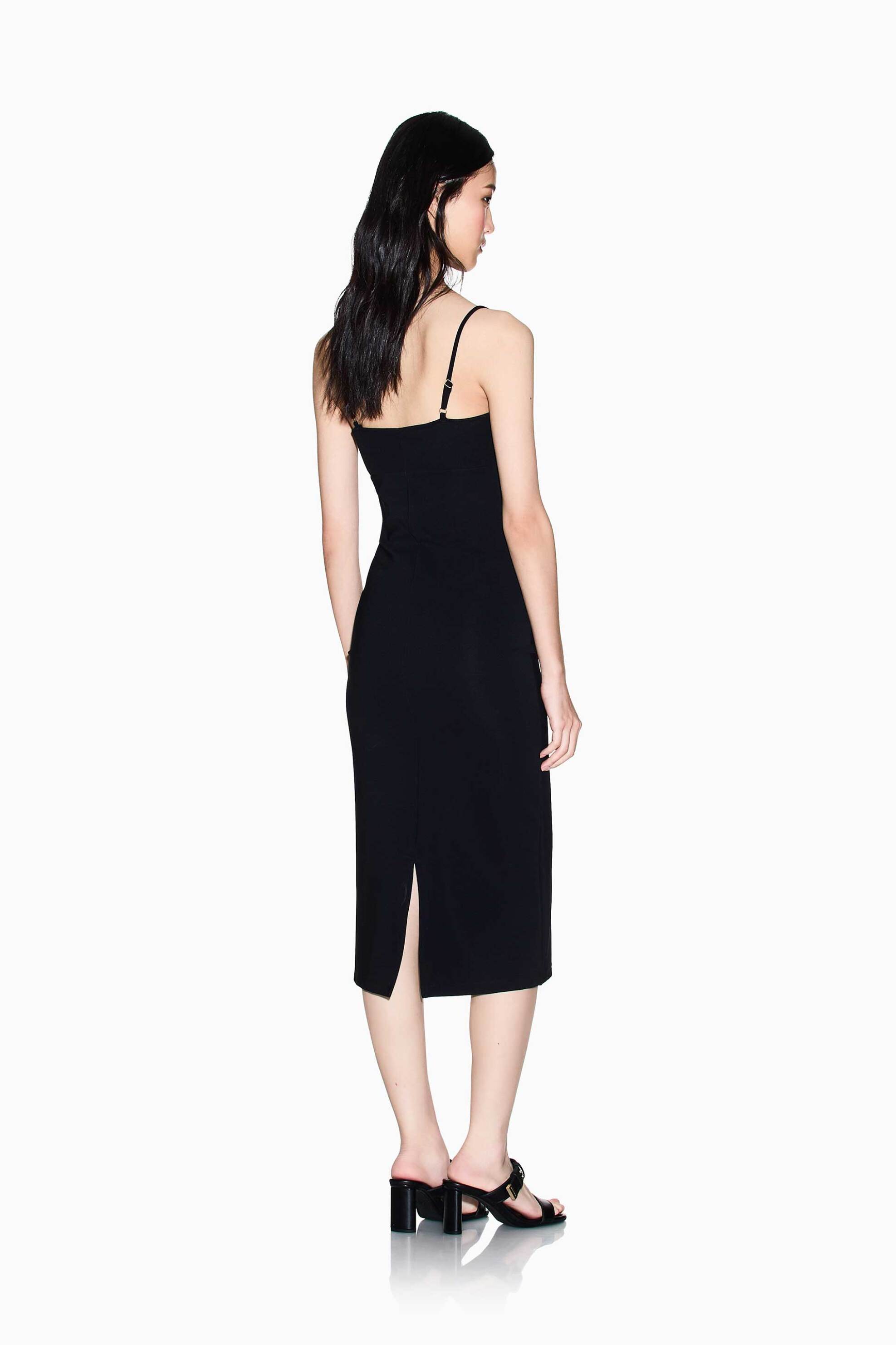 ARMANI EXCHANGE Armani Exchange γυναικείο midi φόρεμα με λεπτές τιράντες - XW002056AF21295 Μαύρο - 3