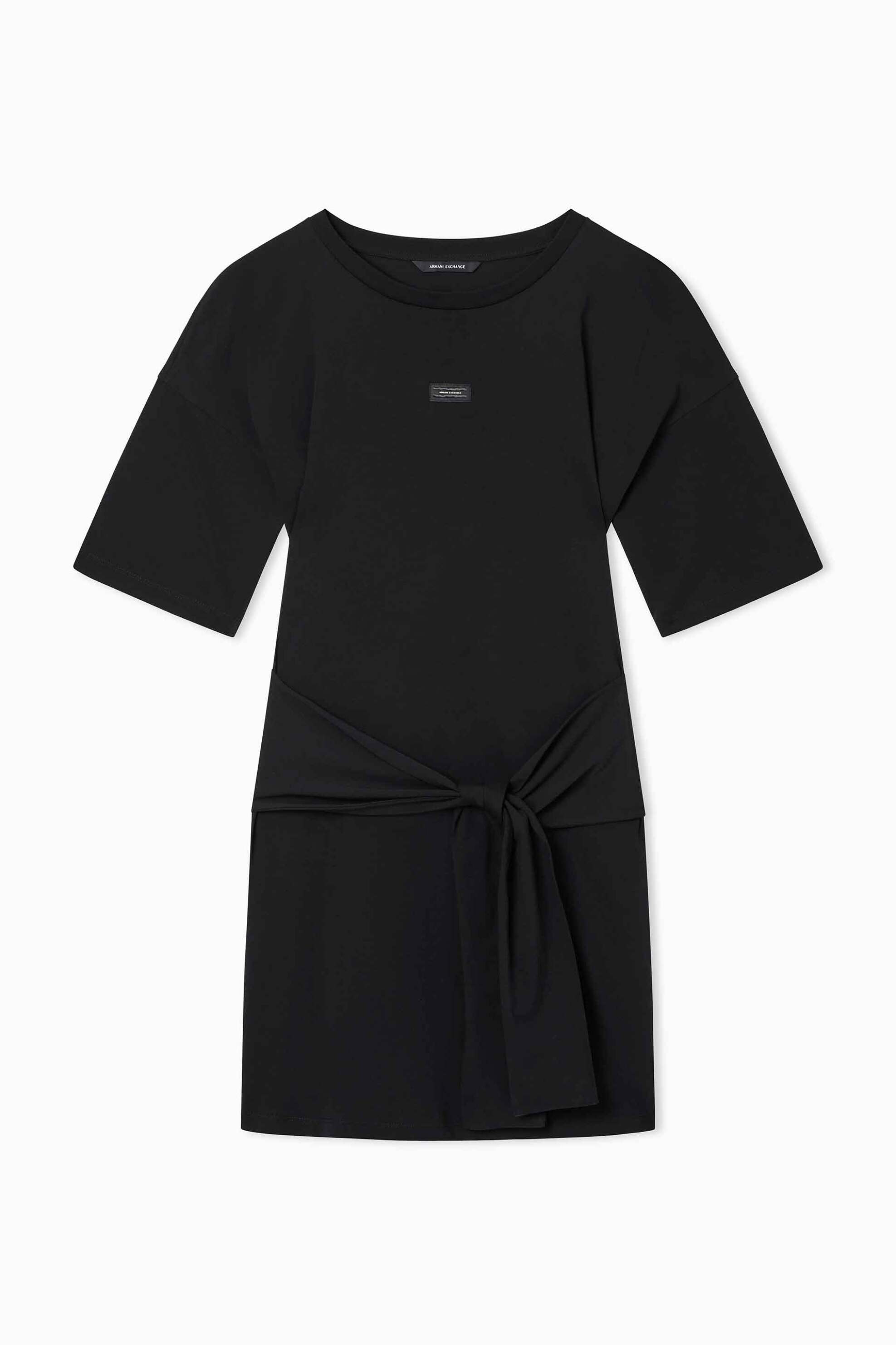 Armani Exchange γυναικείο mini φόρεμα με λογότυπο και ζώνη - XW002085AF10356 Μαύρο