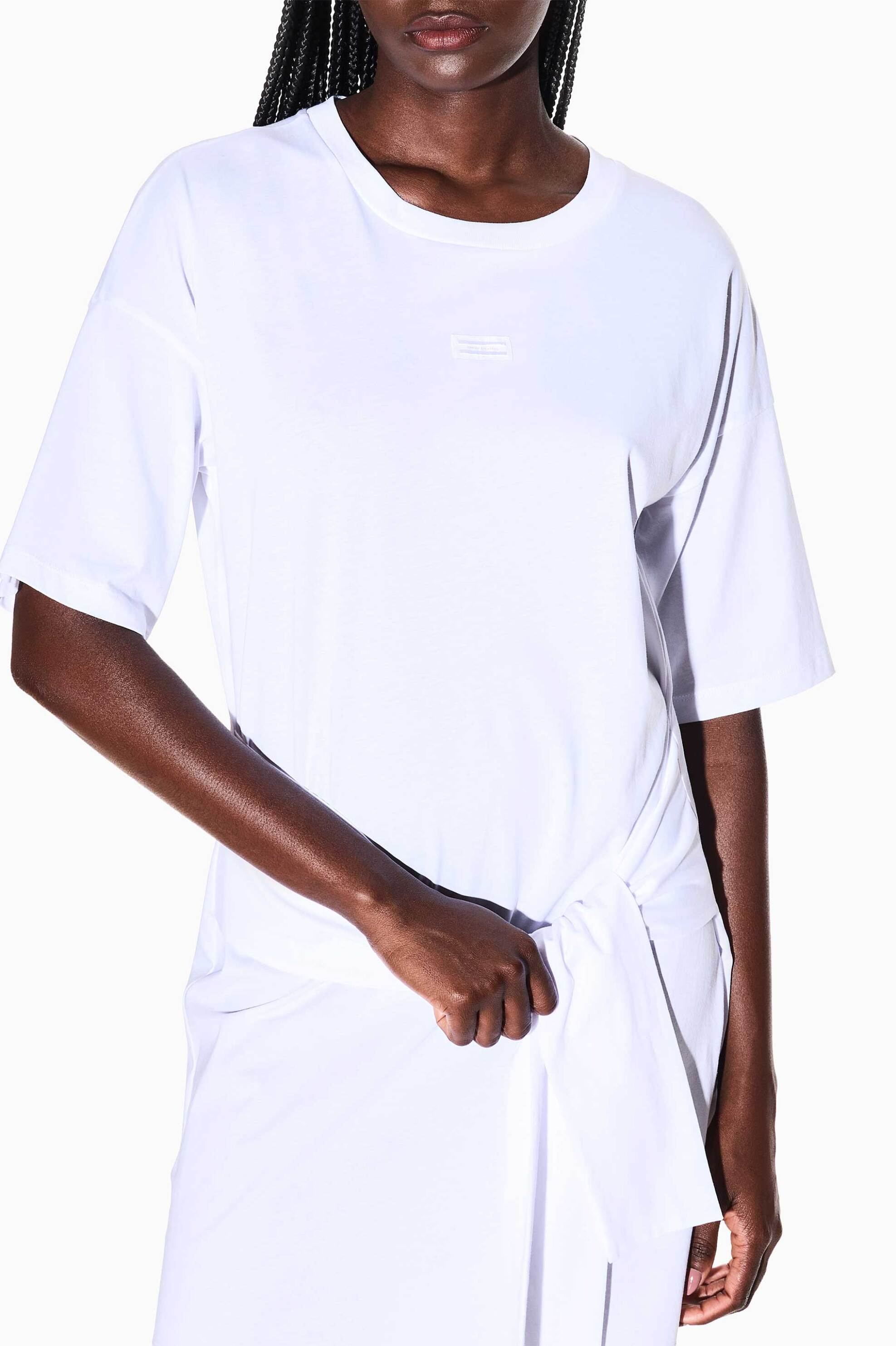 Armani Exchange γυναικείο mini φόρεμα με λογότυπο και ζώνη - XW002085AF10356 Λευκό