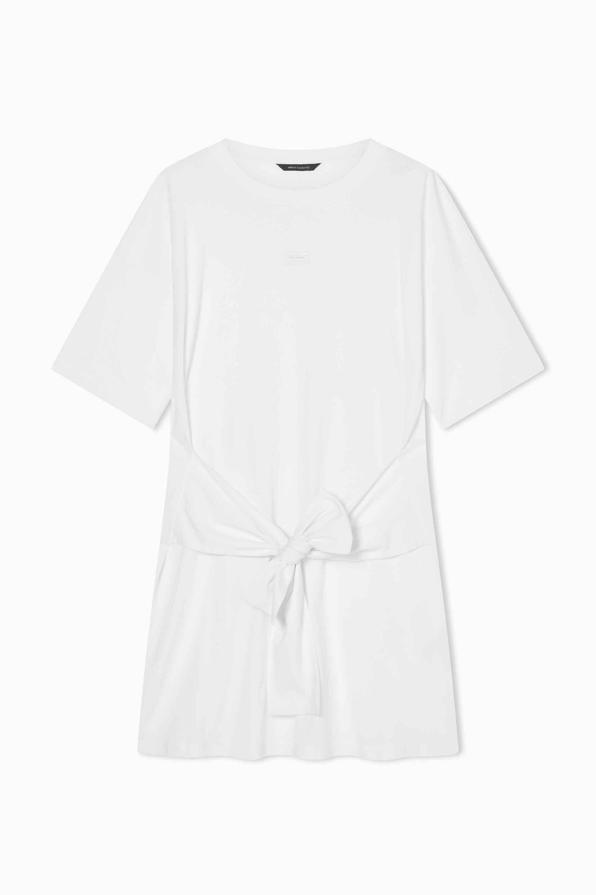 Armani Exchange Γυναικείο Mini Φόρεμα με Λογότυπο Και Ζώνη - Xw002085Af10356 Λευκό
