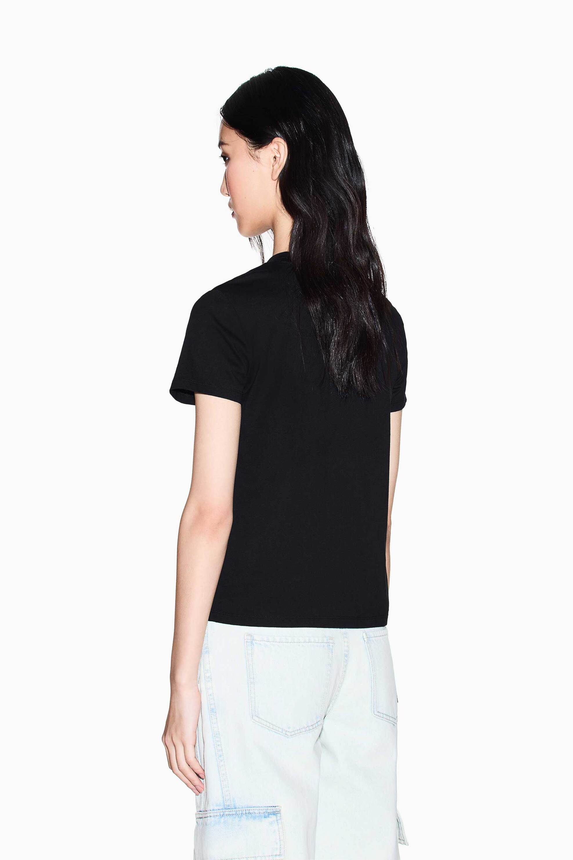 Armani Exchange Γυναικείο T-Shirt με Κεντημένο Λογότυπο Relaxed Fit - Xw002334Af10358 Μαύρο