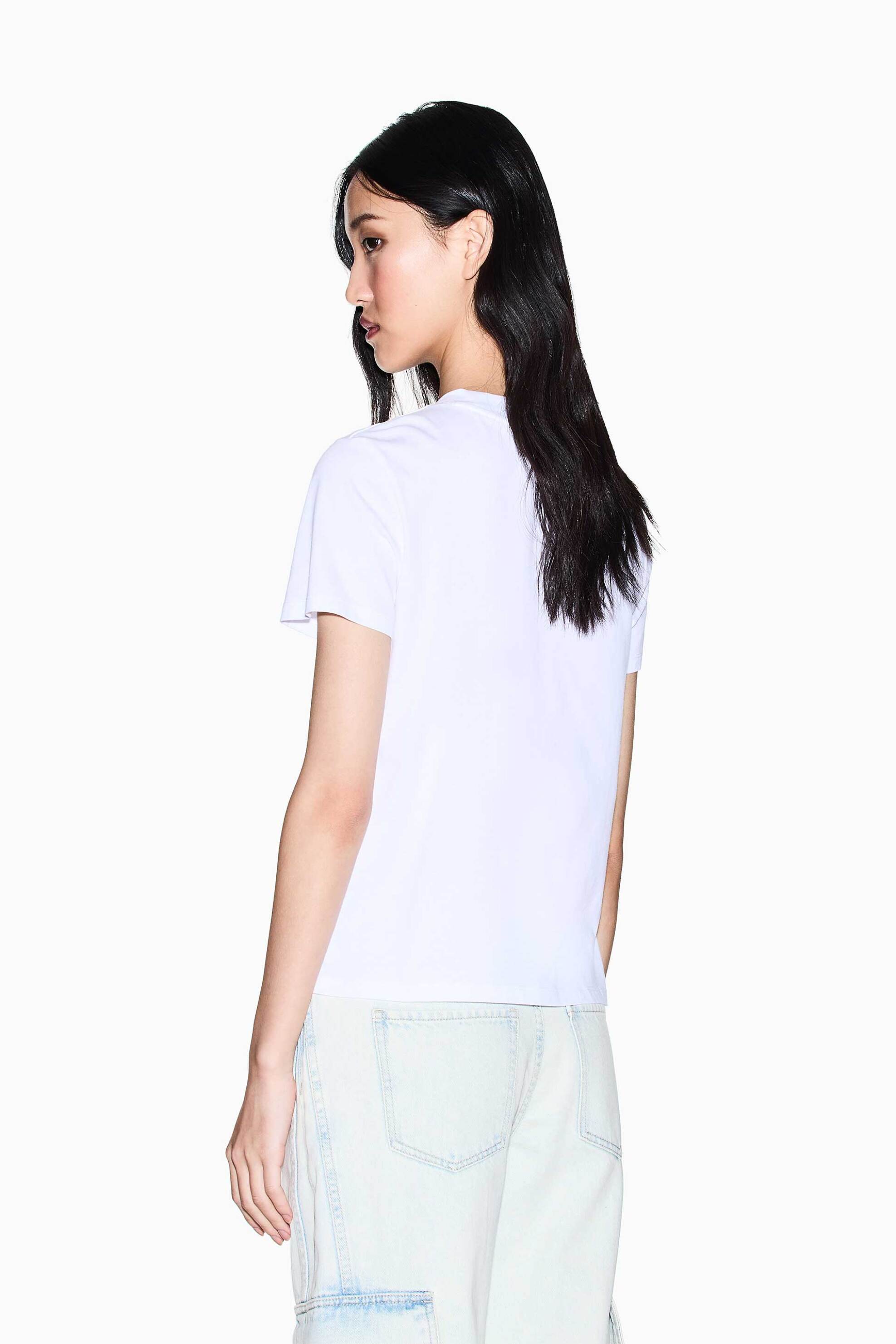 Armani Exchange Γυναικείο T-Shirt με Κεντημένο Λογότυπο Relaxed Fit - Xw002334Af10358 Λευκό