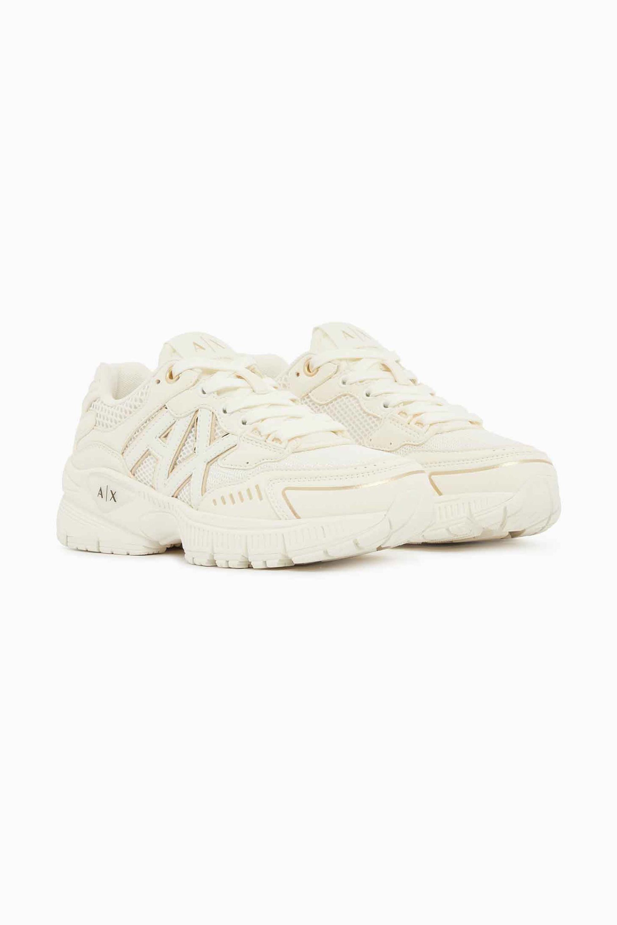 Armani Exchange γυναικεία sneakers με monogram - XW002153AF22757 Κρέμ