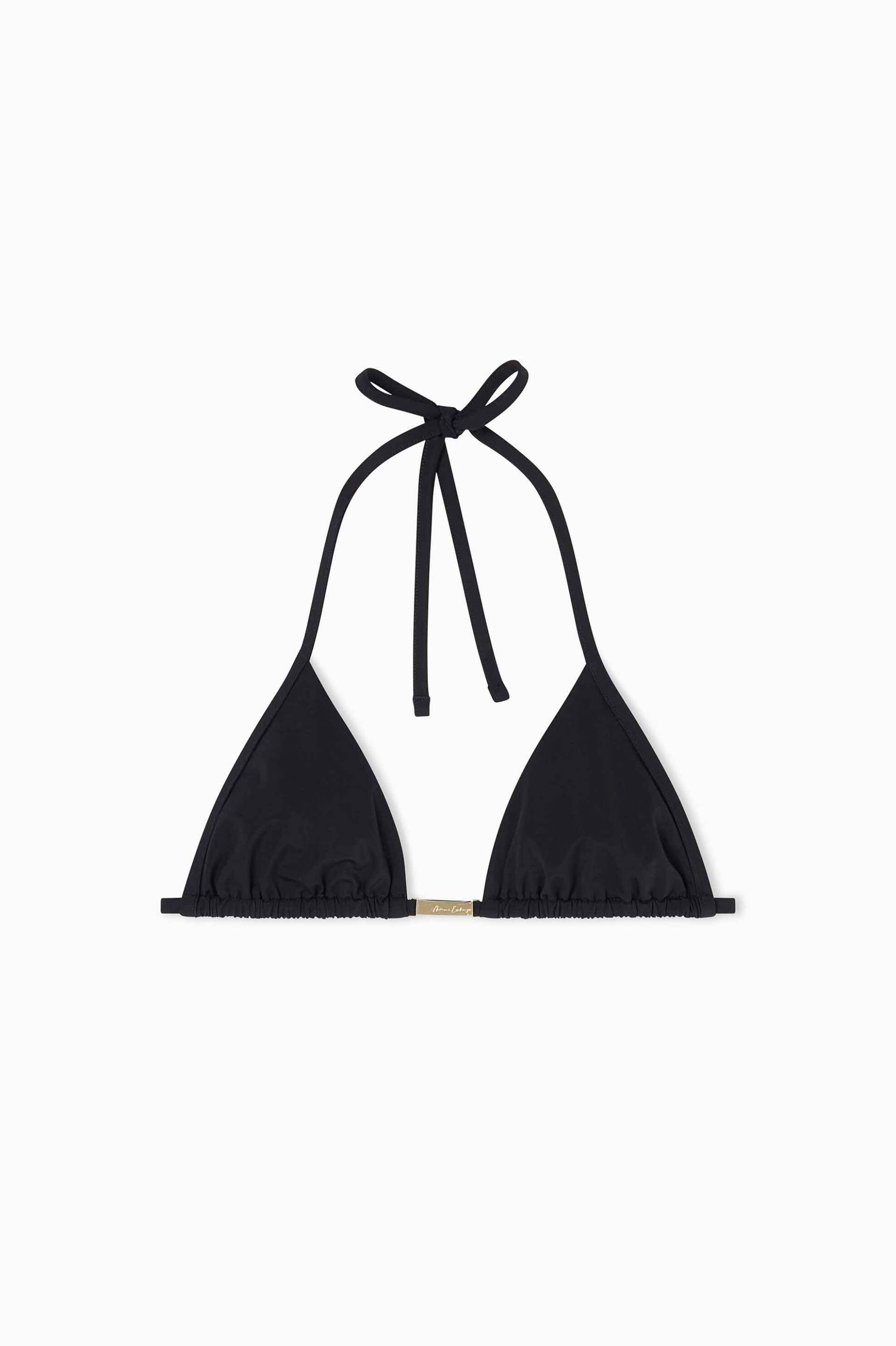 Armani Exchange γυναικείο μαγιό μπικίνι τοπ trinagle με μεταλλικό λογότυπο - XW002352AF13650 Μαύρο φωτογραφία