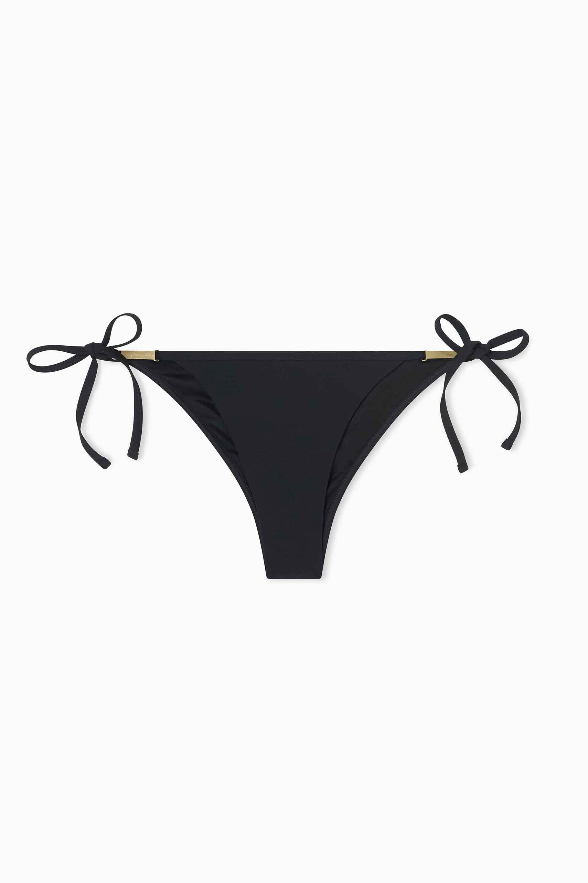 Armani Exchange γυναικείο μαγιό μπικίνι σλιπ με μεταλλικό λογότυπο - XW002367AF13650 Μαύρο φωτογραφία